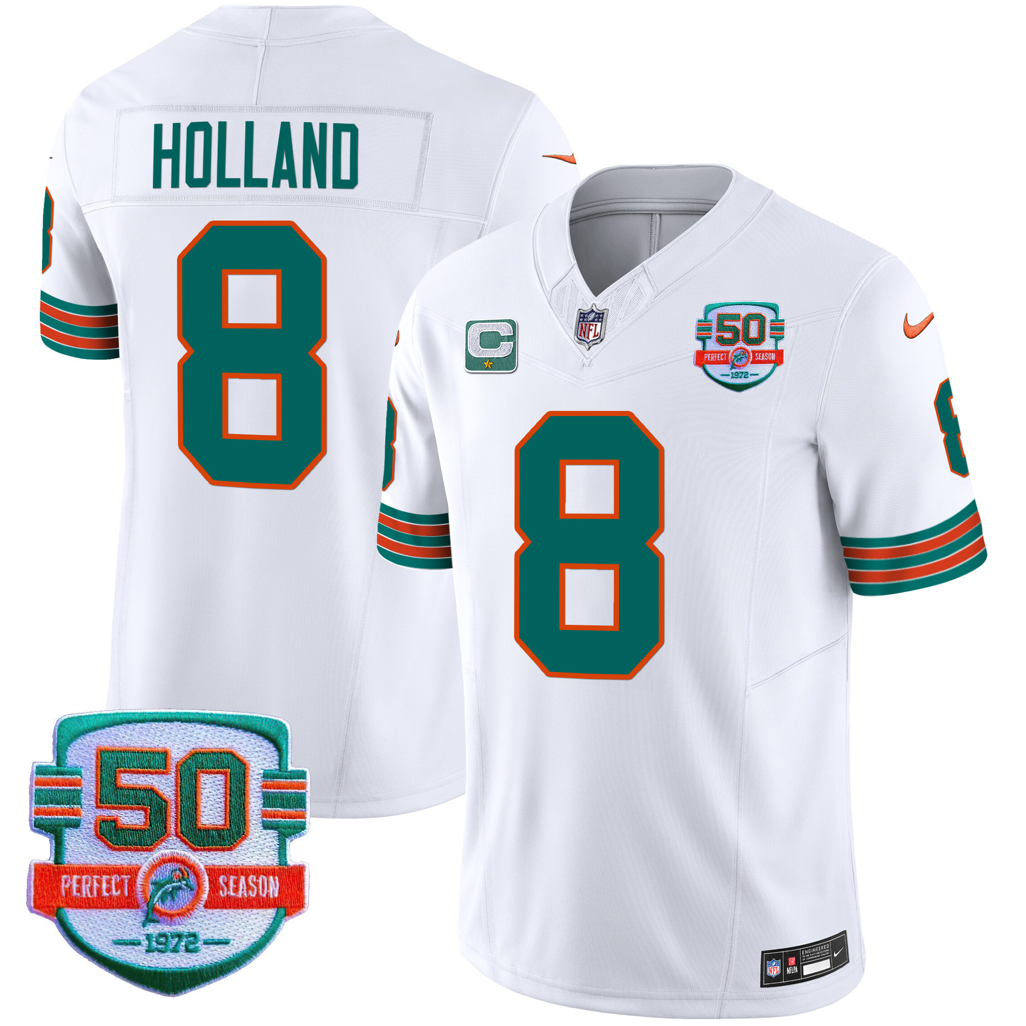 Men's Dolphins Throwback Vapor Jersey - All Stitched - Image 20
