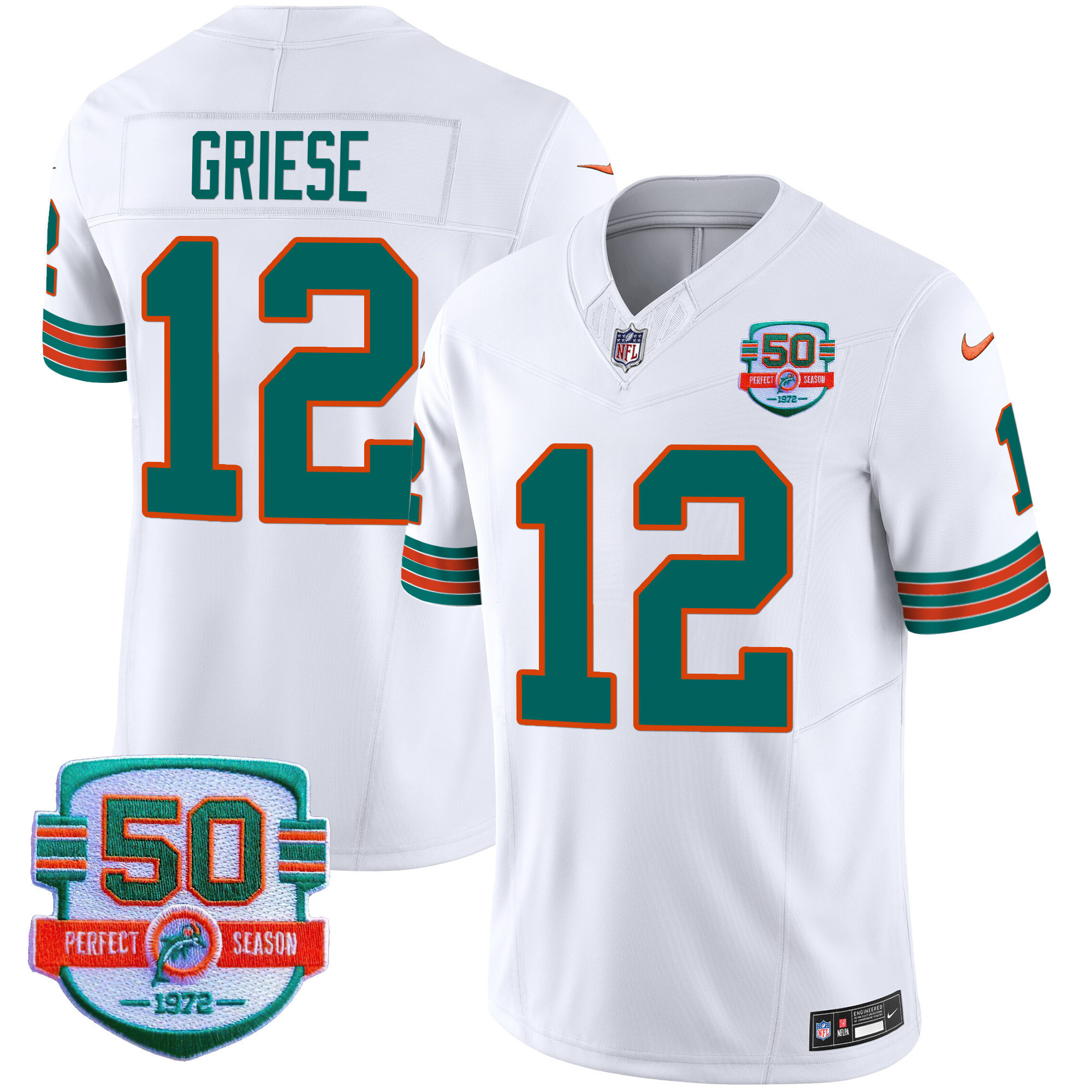 Men's Dolphins Throwback Vapor Jersey - All Stitched - Image 23
