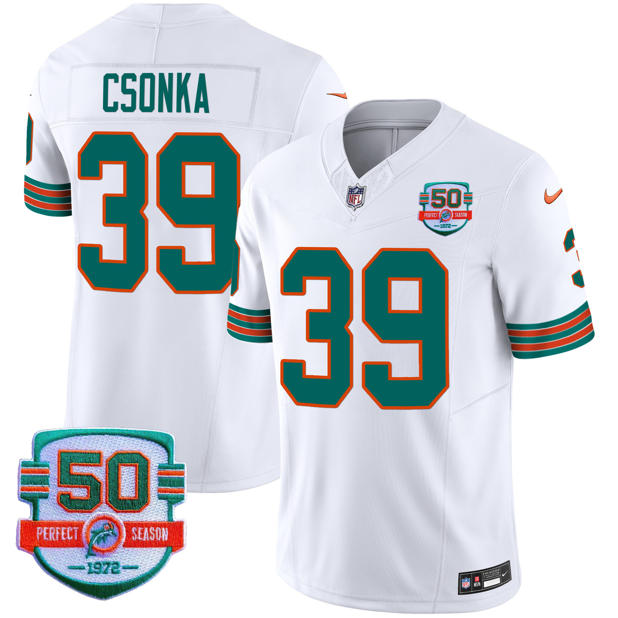 Men's Dolphins Throwback Vapor Jersey - All Stitched - Image 24