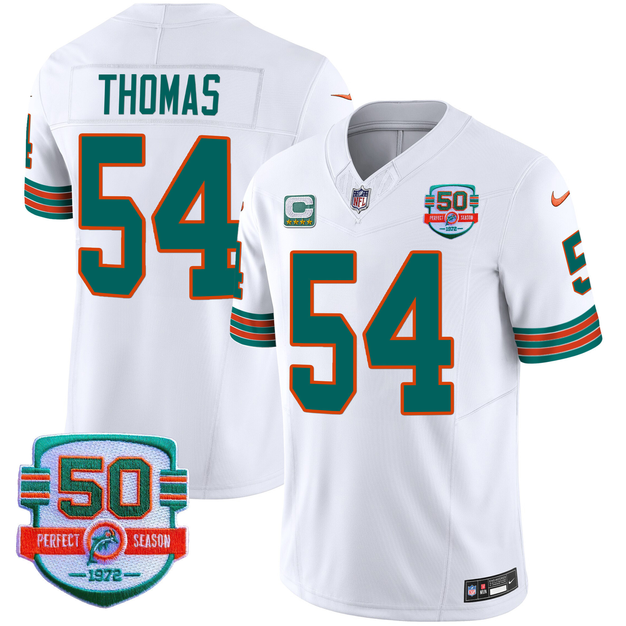 Men's Dolphins Throwback Vapor Jersey - All Stitched - Image 22