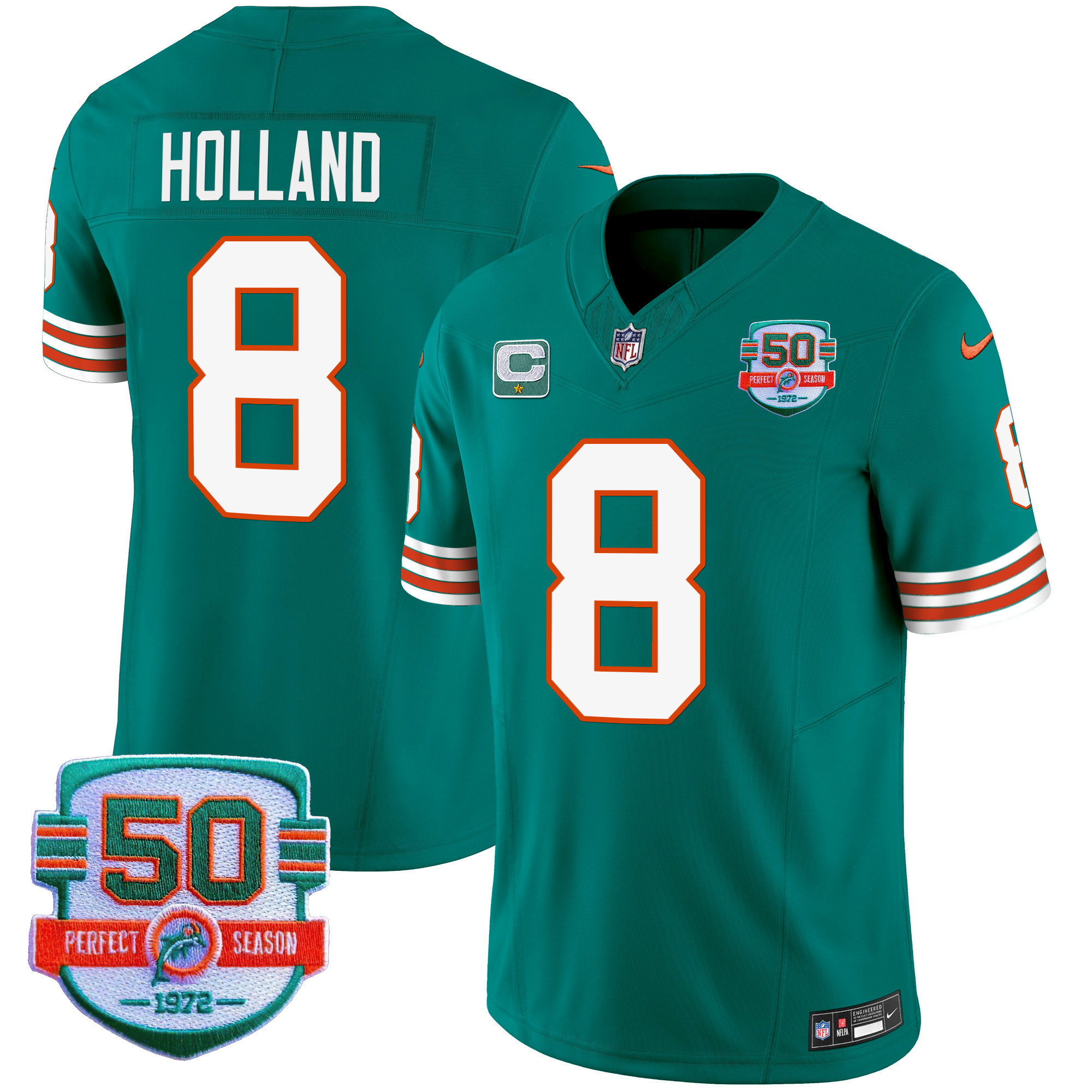 Men's Dolphins Throwback Vapor Jersey - All Stitched - Image 12