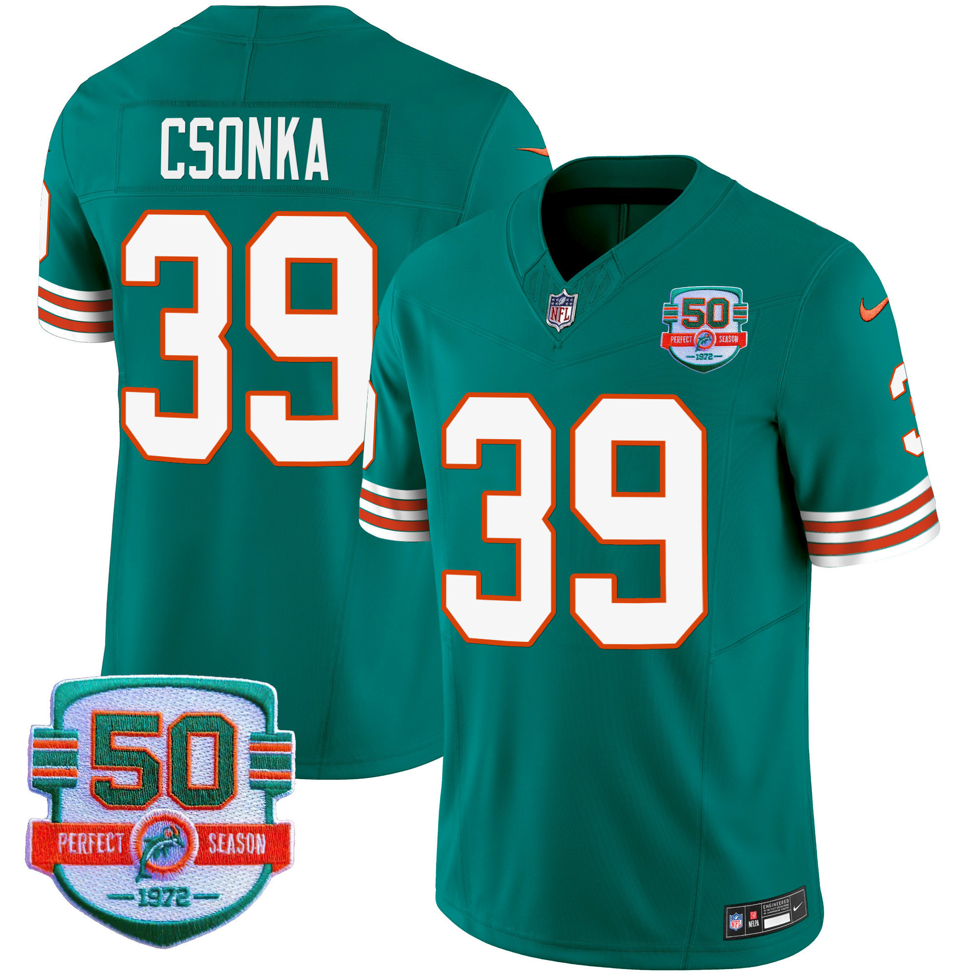 Men's Dolphins Throwback Vapor Jersey - All Stitched - Image 16