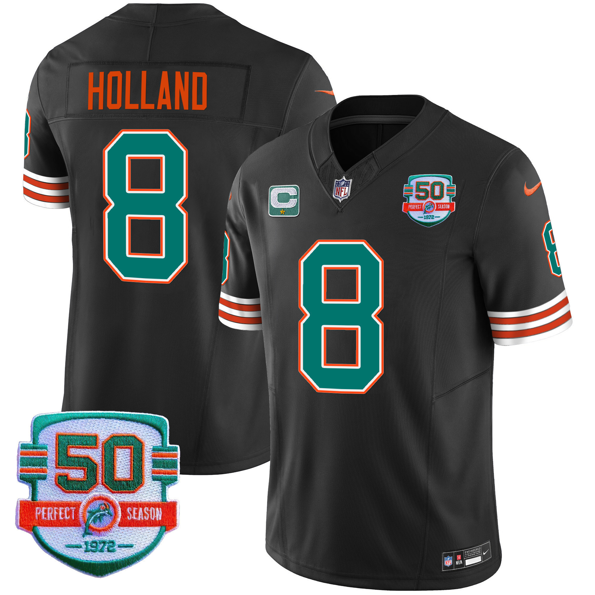 Men's Dolphins Throwback Vapor Jersey - All Stitched - Image 28