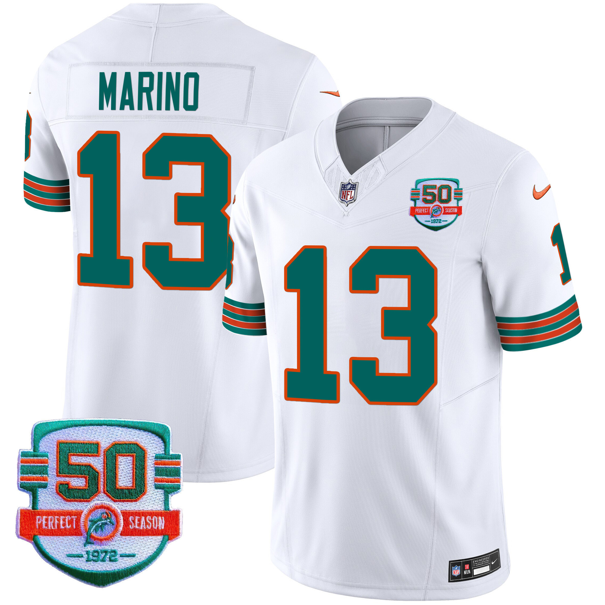 Men's Dolphins Throwback Vapor Jersey - All Stitched - Image 21