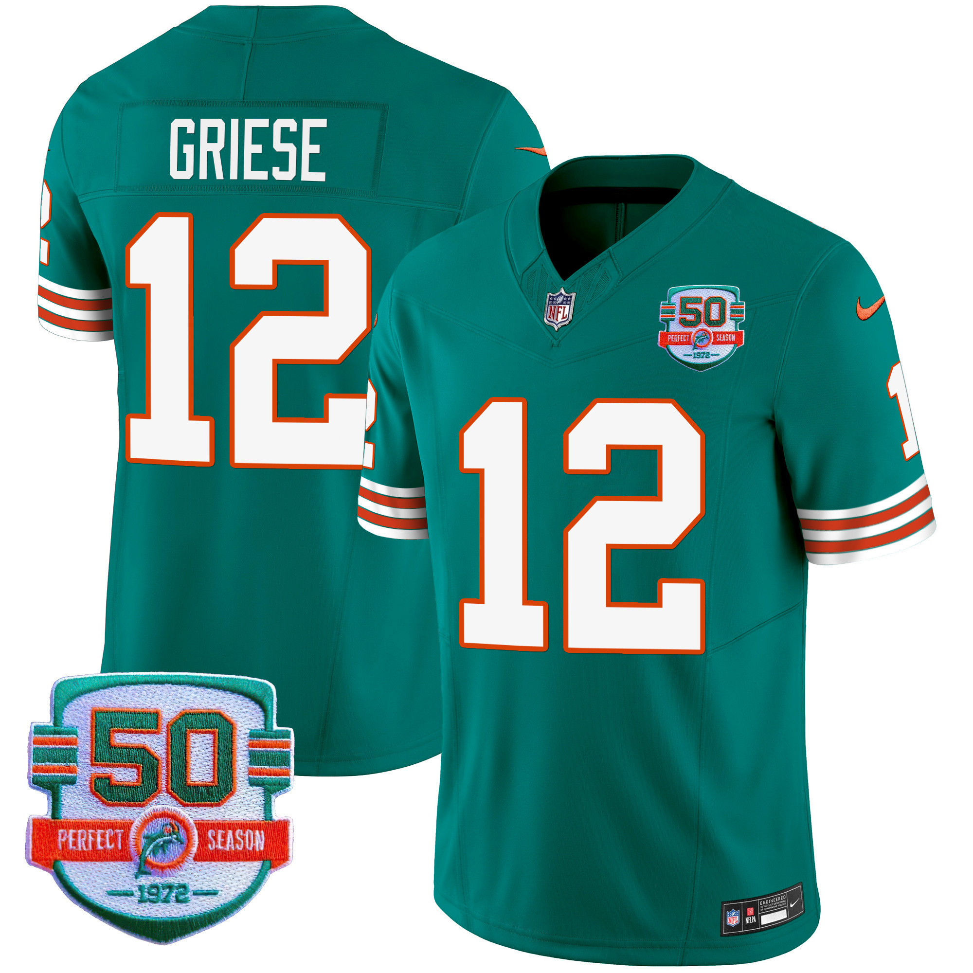 Men's Dolphins Throwback Vapor Jersey - All Stitched - Image 15