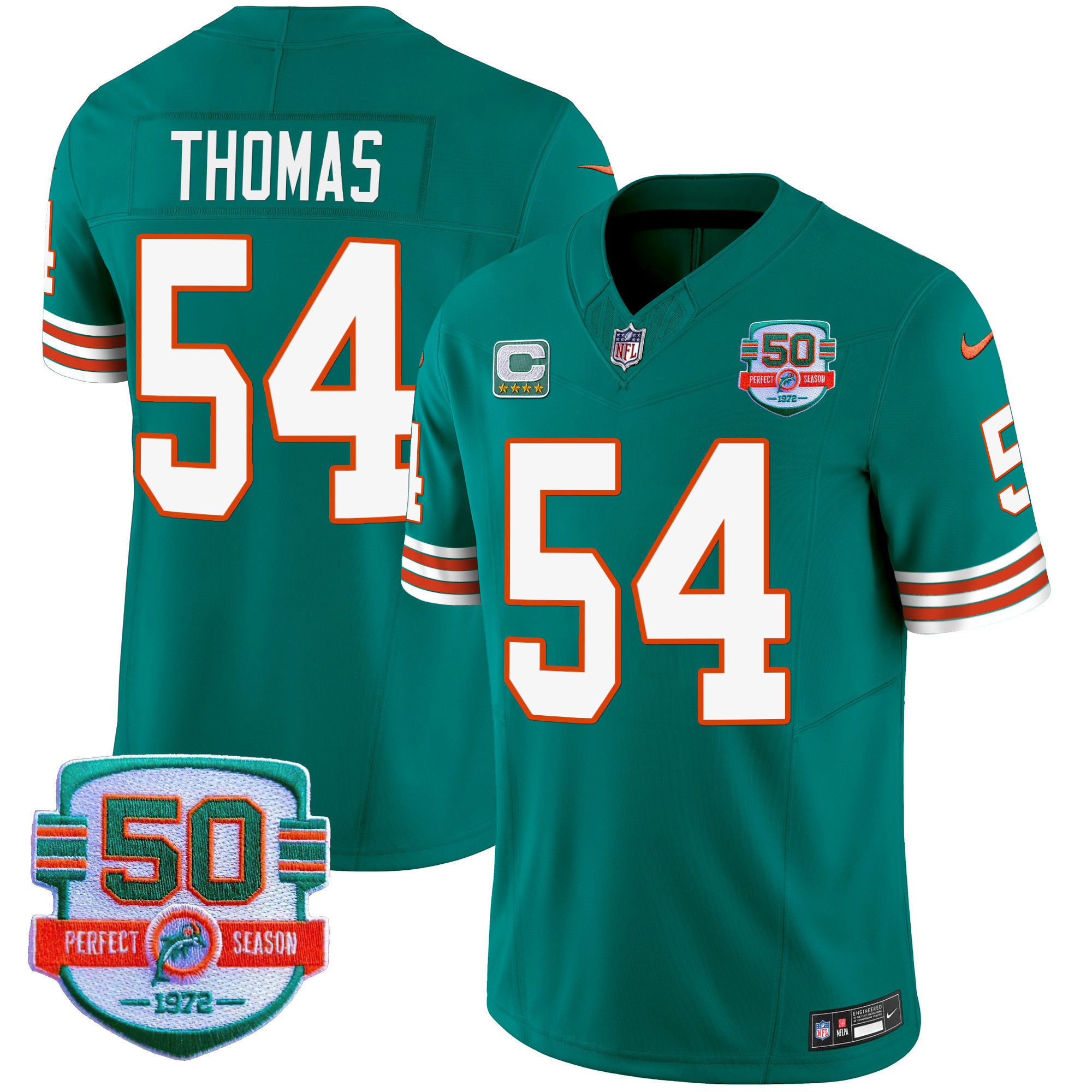 Men's Dolphins Throwback Vapor Jersey - All Stitched - Image 14