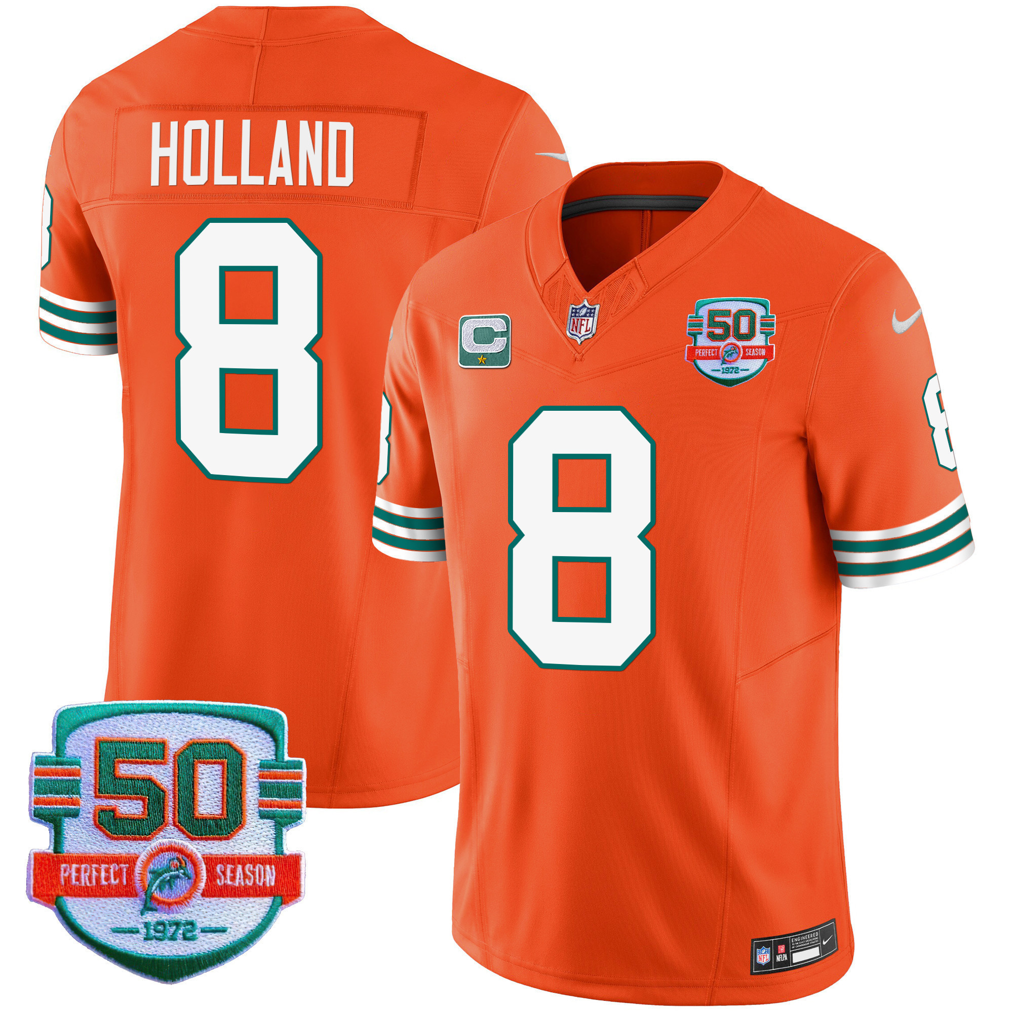Men's Dolphins Throwback Vapor Jersey - All Stitched - Image 36