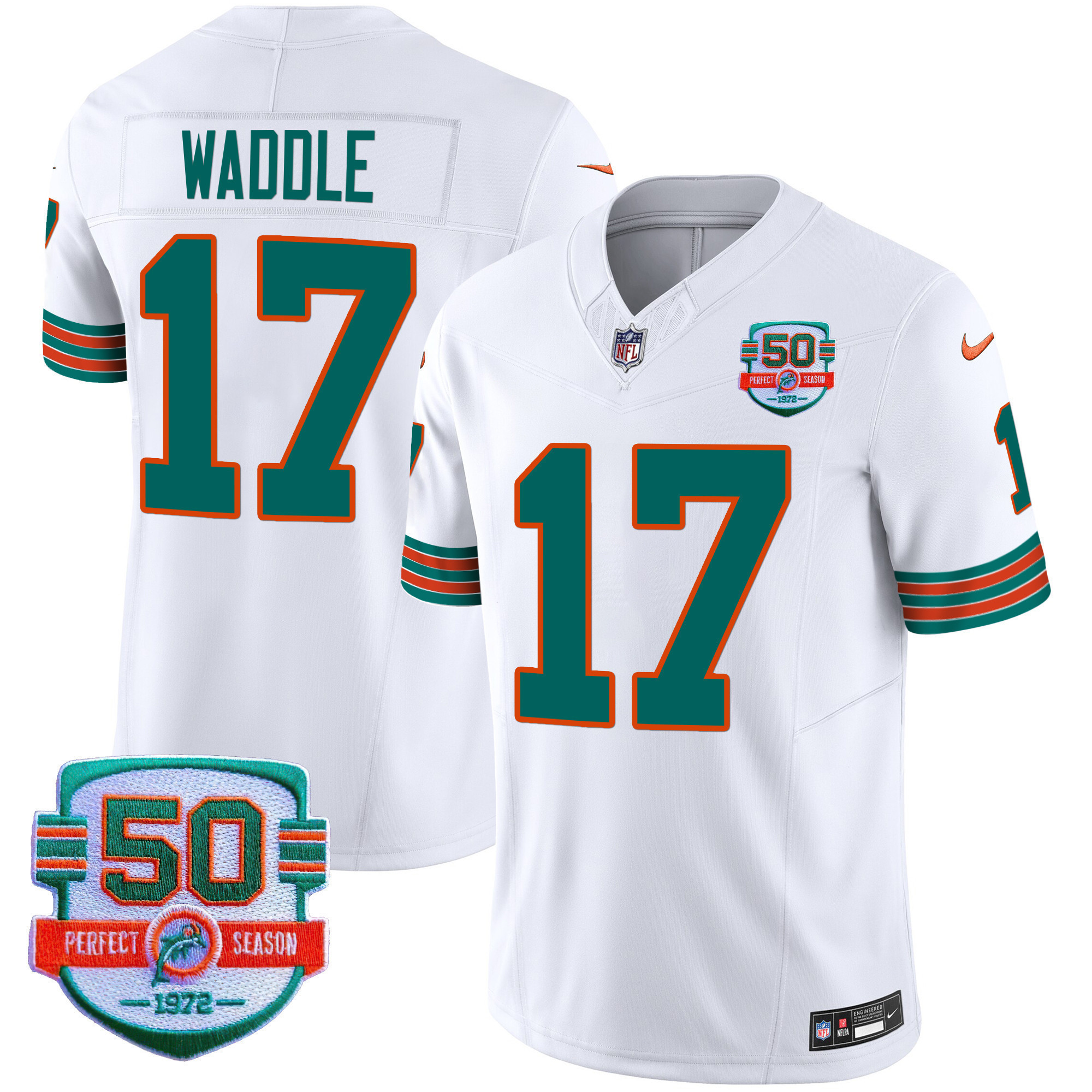 Men's Dolphins Throwback Vapor Jersey - All Stitched - Image 18