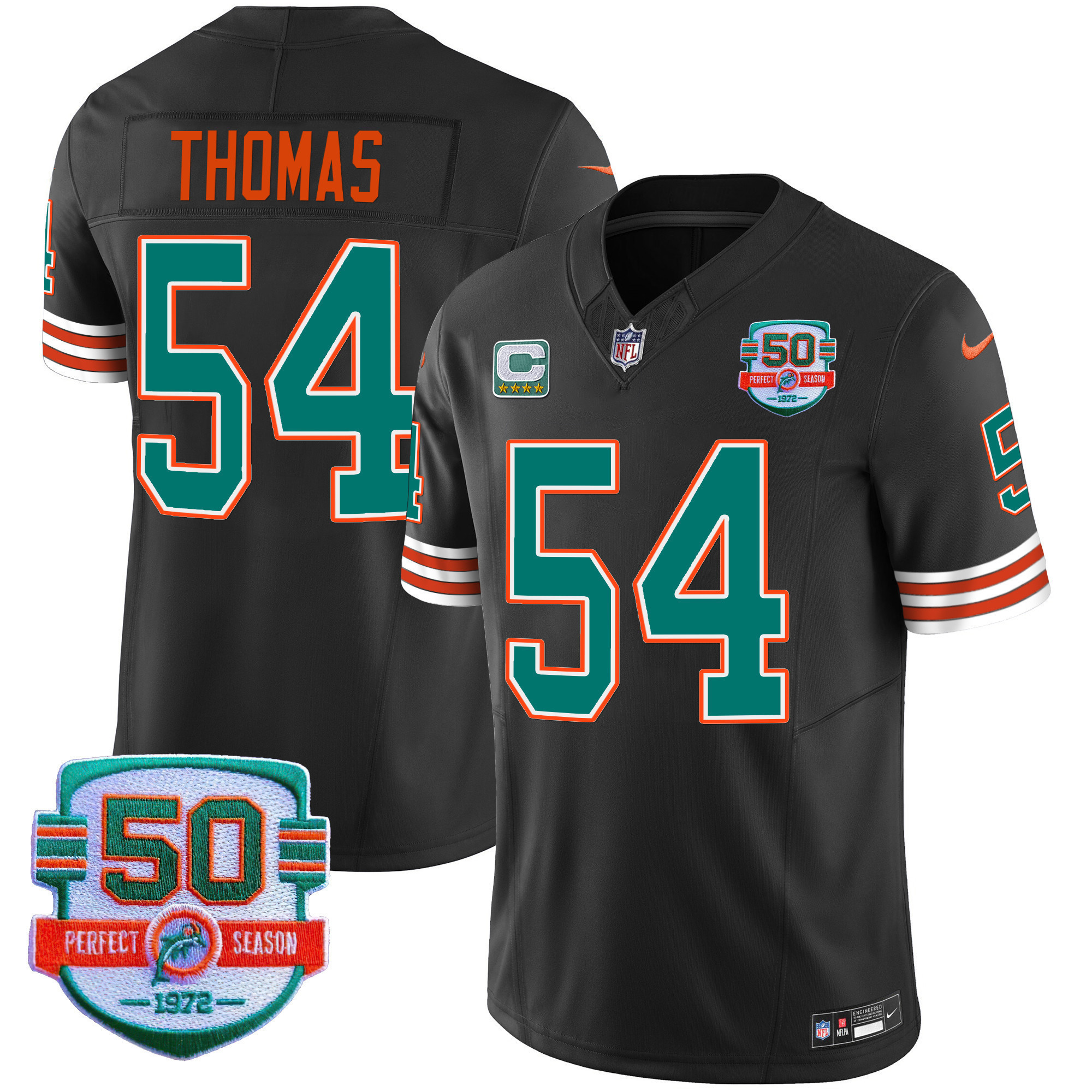 Men's Dolphins Throwback Vapor Jersey - All Stitched - Image 30