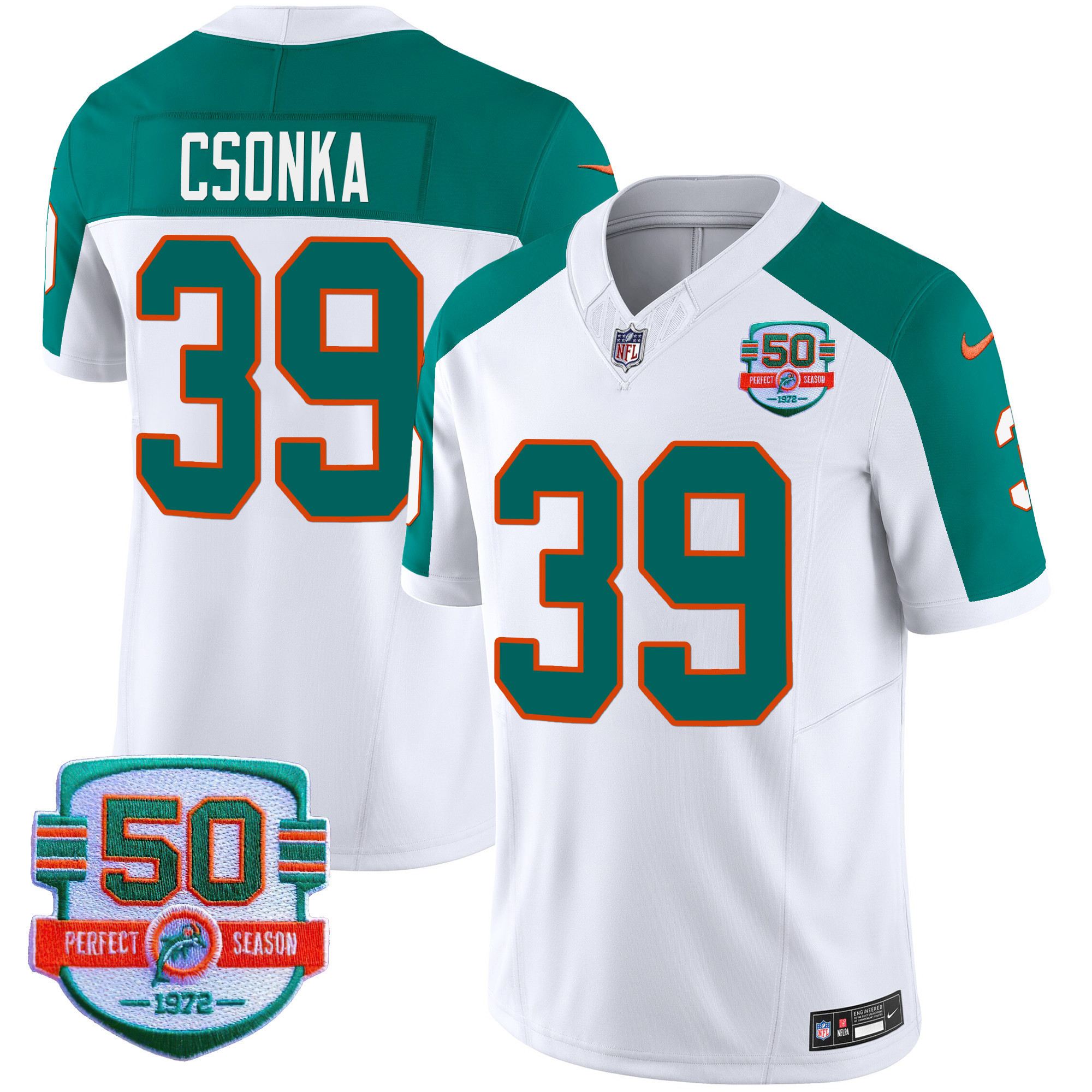 Men's Dolphins Throwback Vapor Jersey - All Stitched - Image 48