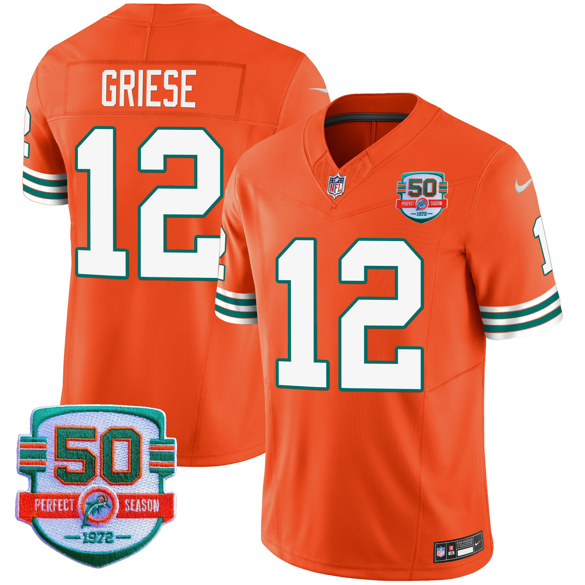 Men's Dolphins Throwback Vapor Jersey - All Stitched - Image 39