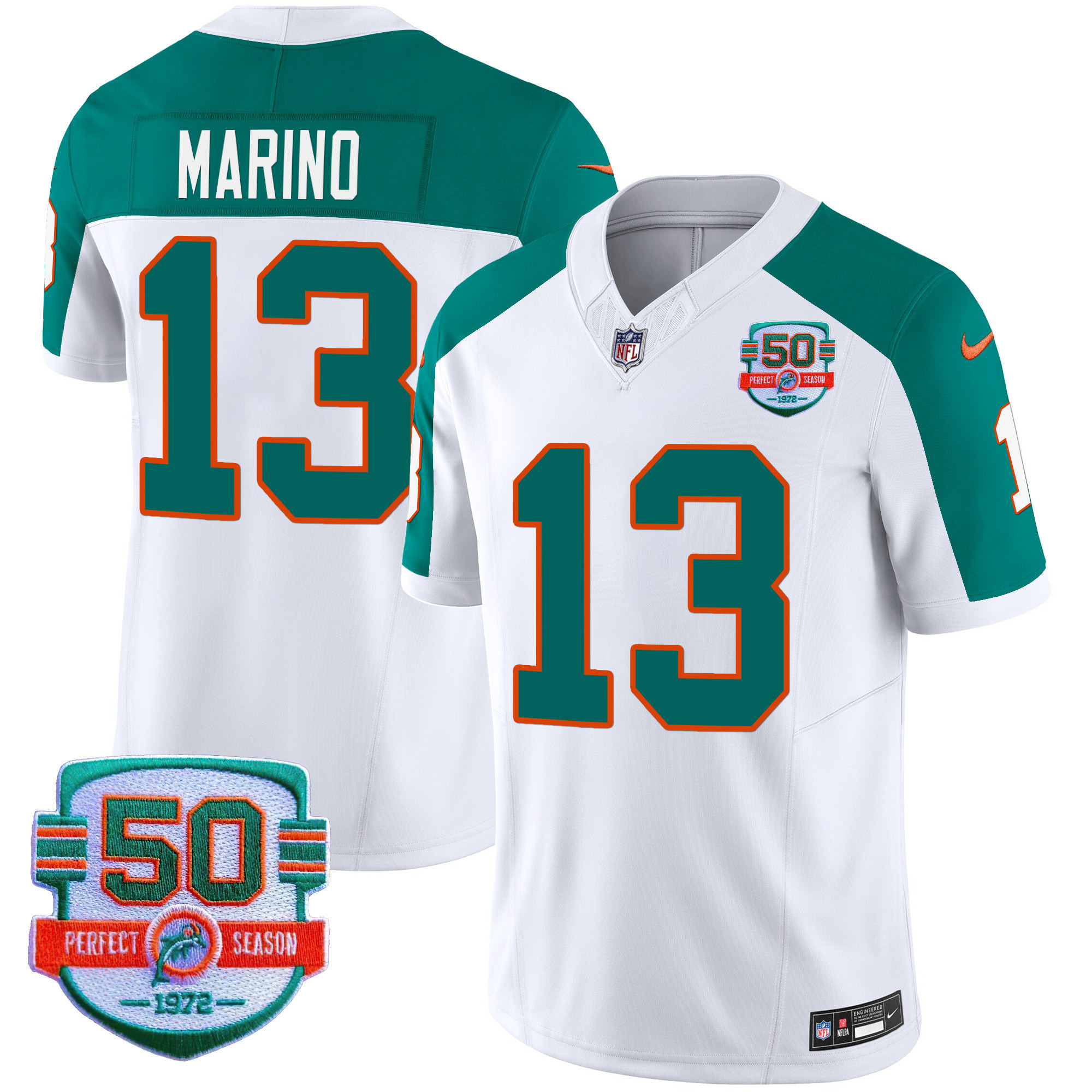 Men's Dolphins Throwback Vapor Jersey - All Stitched - Image 45