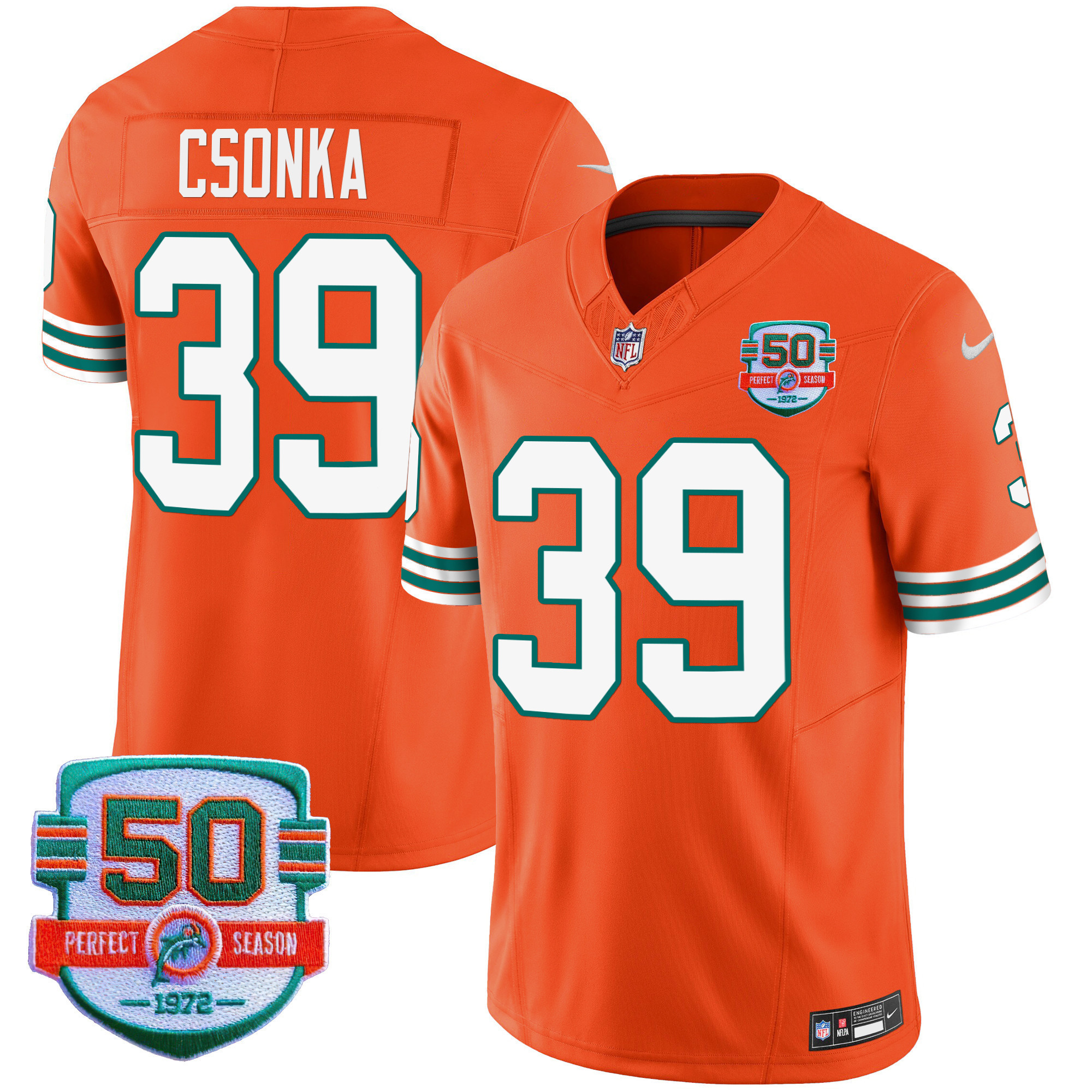 Men's Dolphins Throwback Vapor Jersey - All Stitched - Image 40