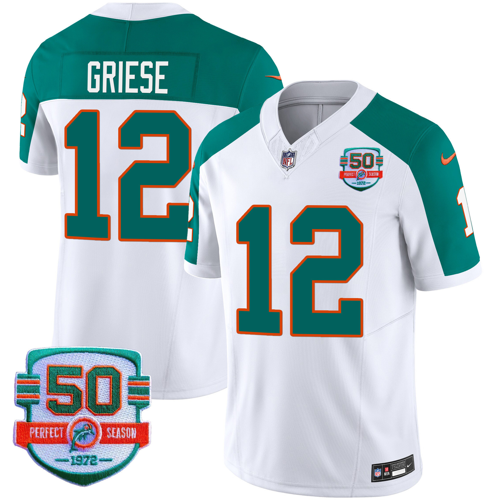 Men's Dolphins Throwback Vapor Jersey - All Stitched - Image 47