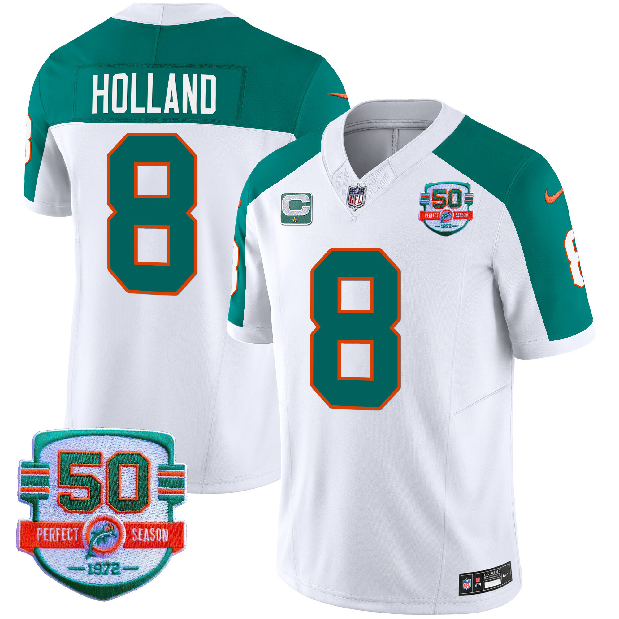Men's Dolphins Throwback Vapor Jersey - All Stitched - Image 44