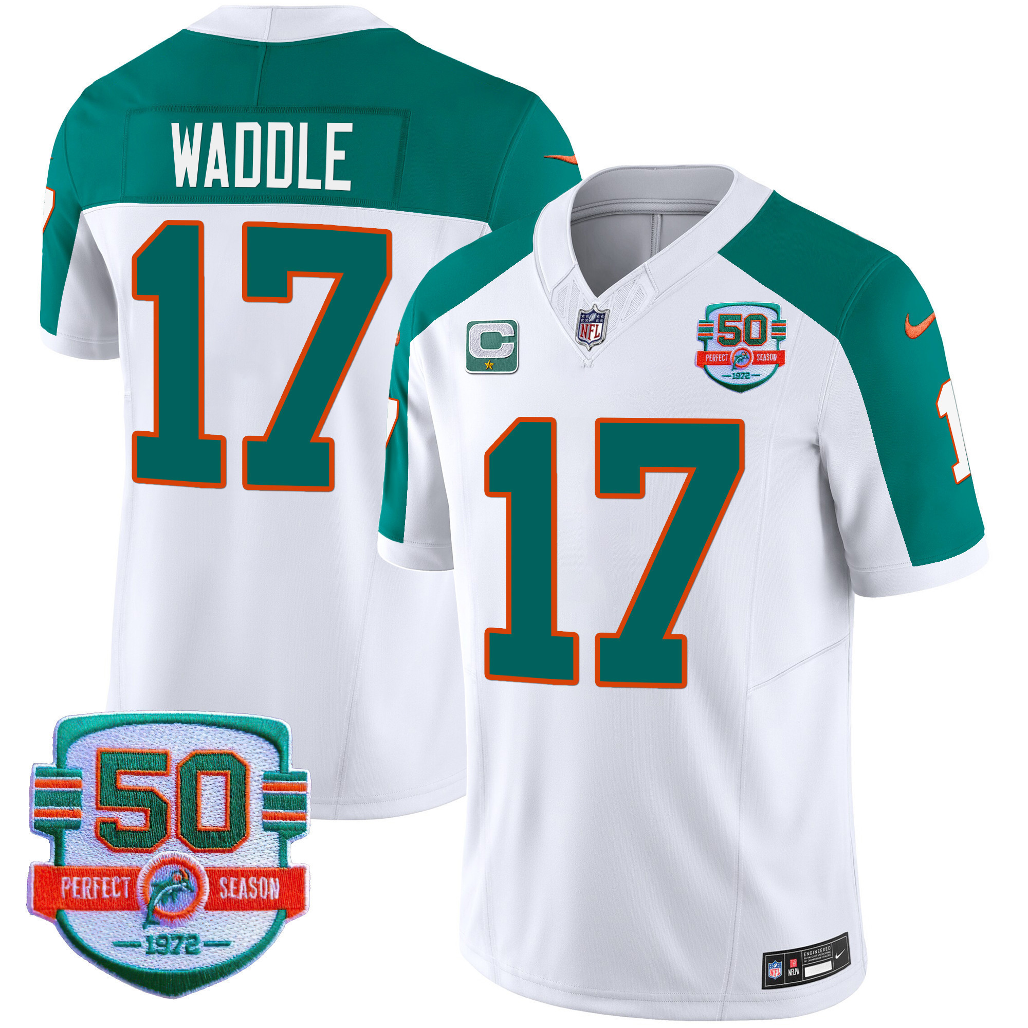 Men's Dolphins Throwback Vapor Jersey - All Stitched - Image 42