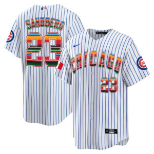 Ryne Sandberg Cubs Mexico Cool Base Jersey - White - All Stitched