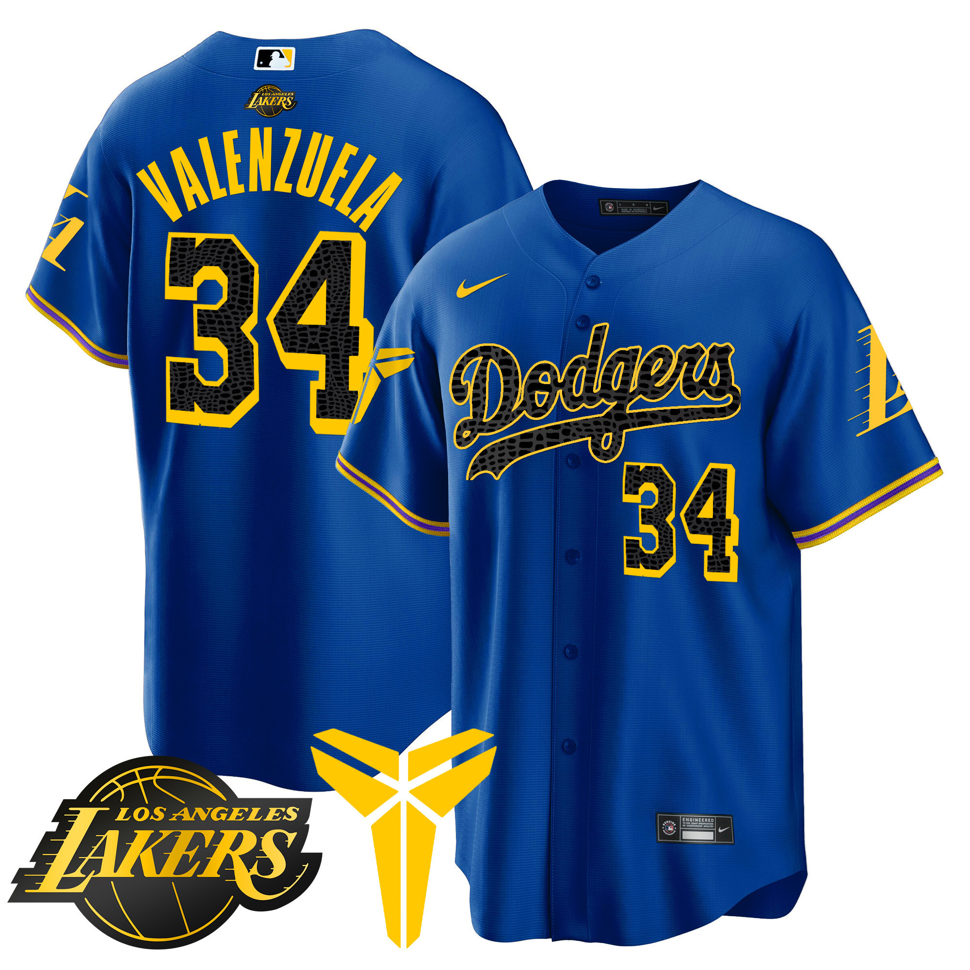 Men's Dodgers Cool Base Mamba Jersey V2 - All Stitched - Image 21