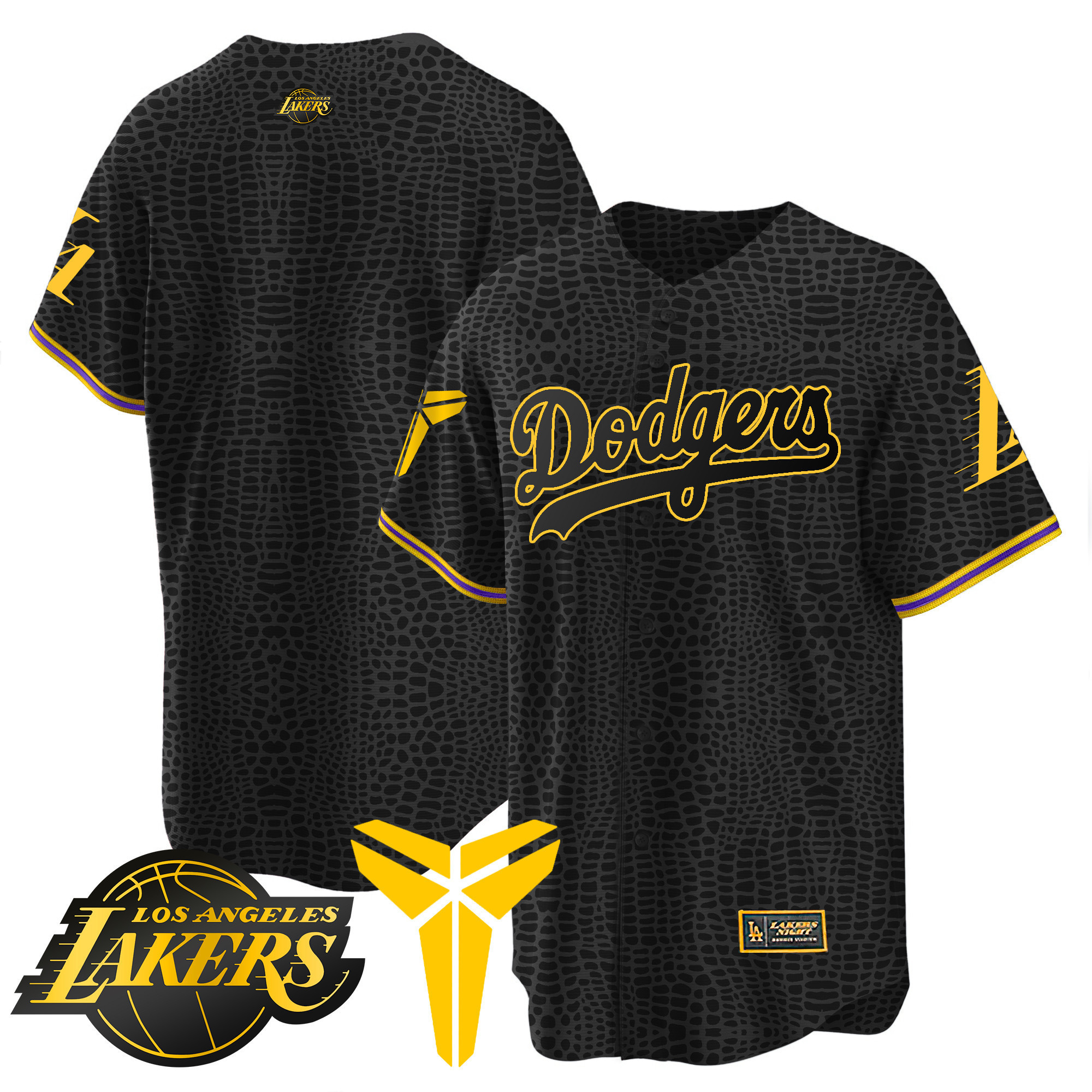 Men's Dodgers Cool Base Mamba Jersey V2 - All Stitched - Image 8