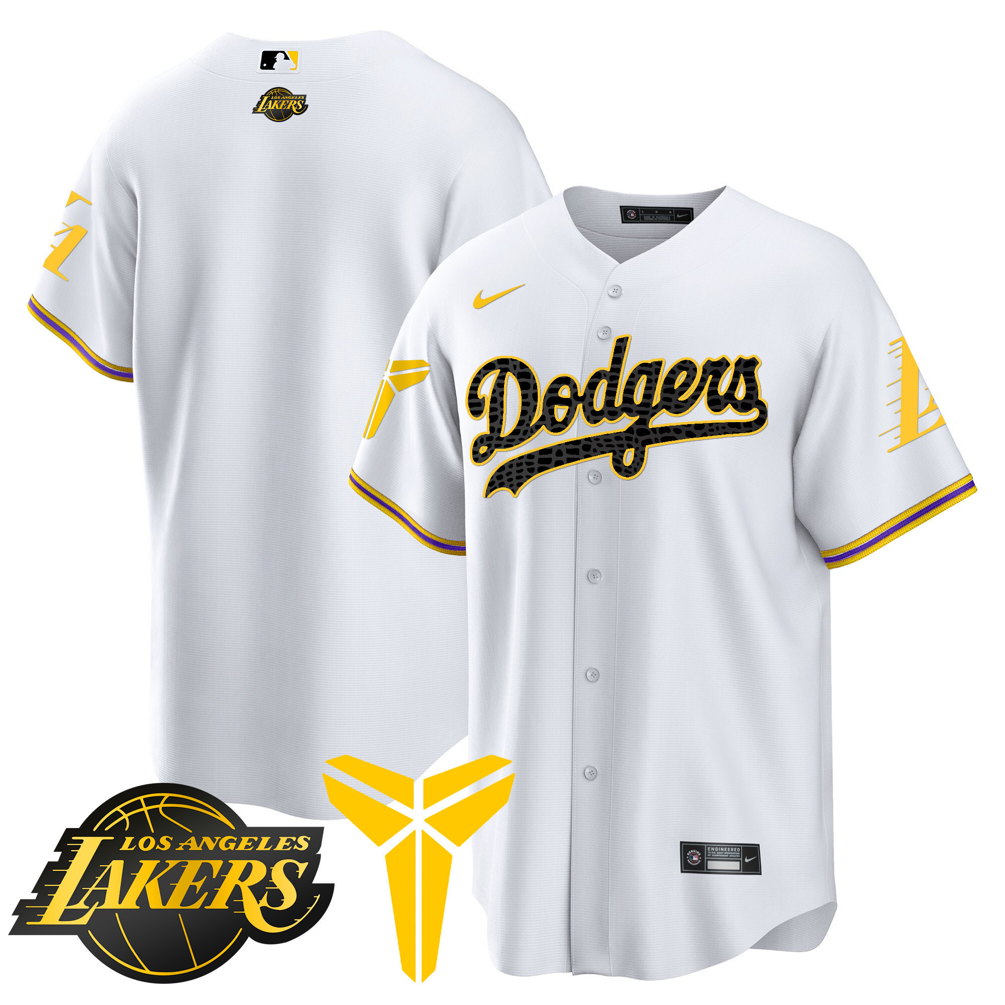 Men's Dodgers Cool Base Mamba Jersey V2 - All Stitched - Image 16