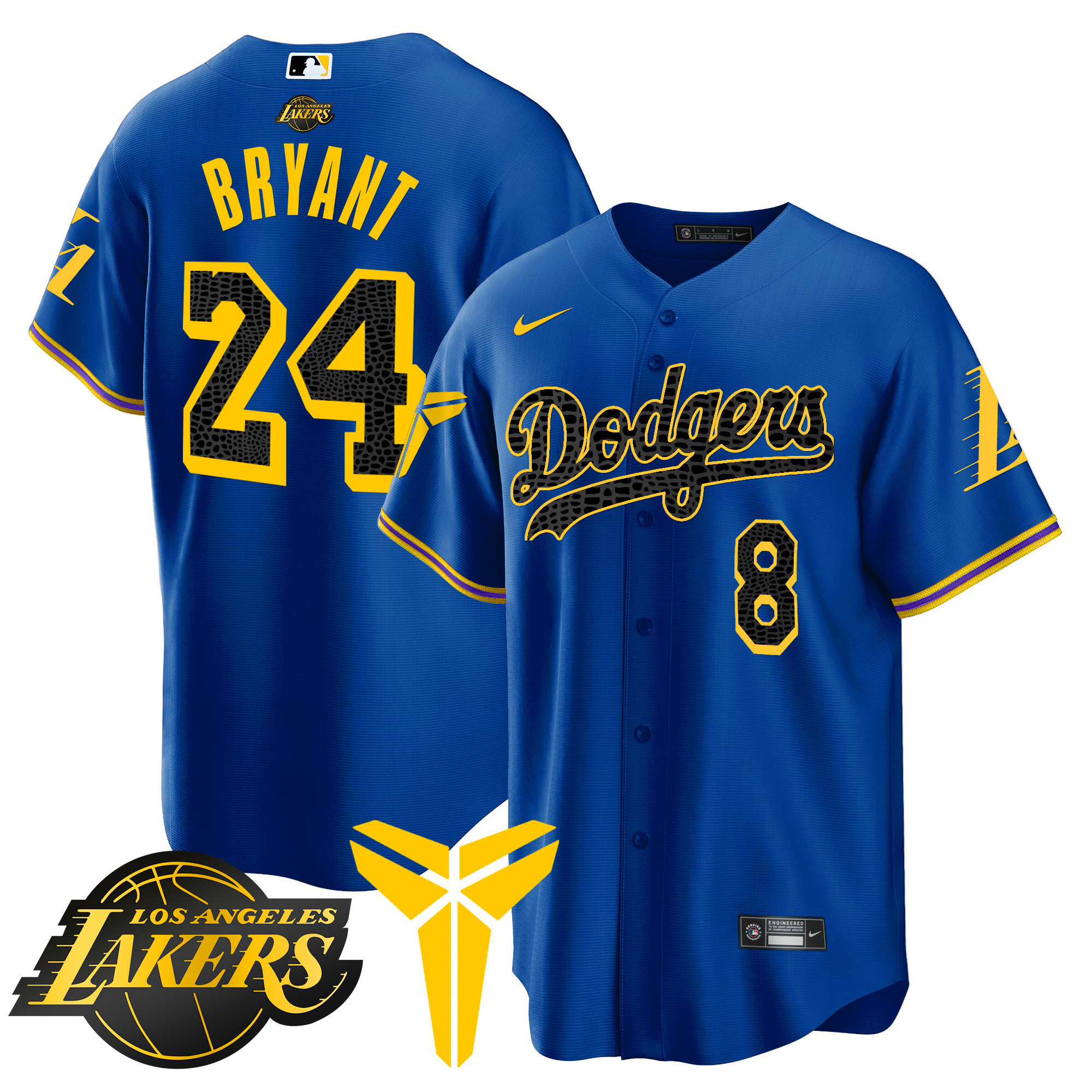 Men's Dodgers Cool Base Mamba Jersey V2 - All Stitched - Image 17