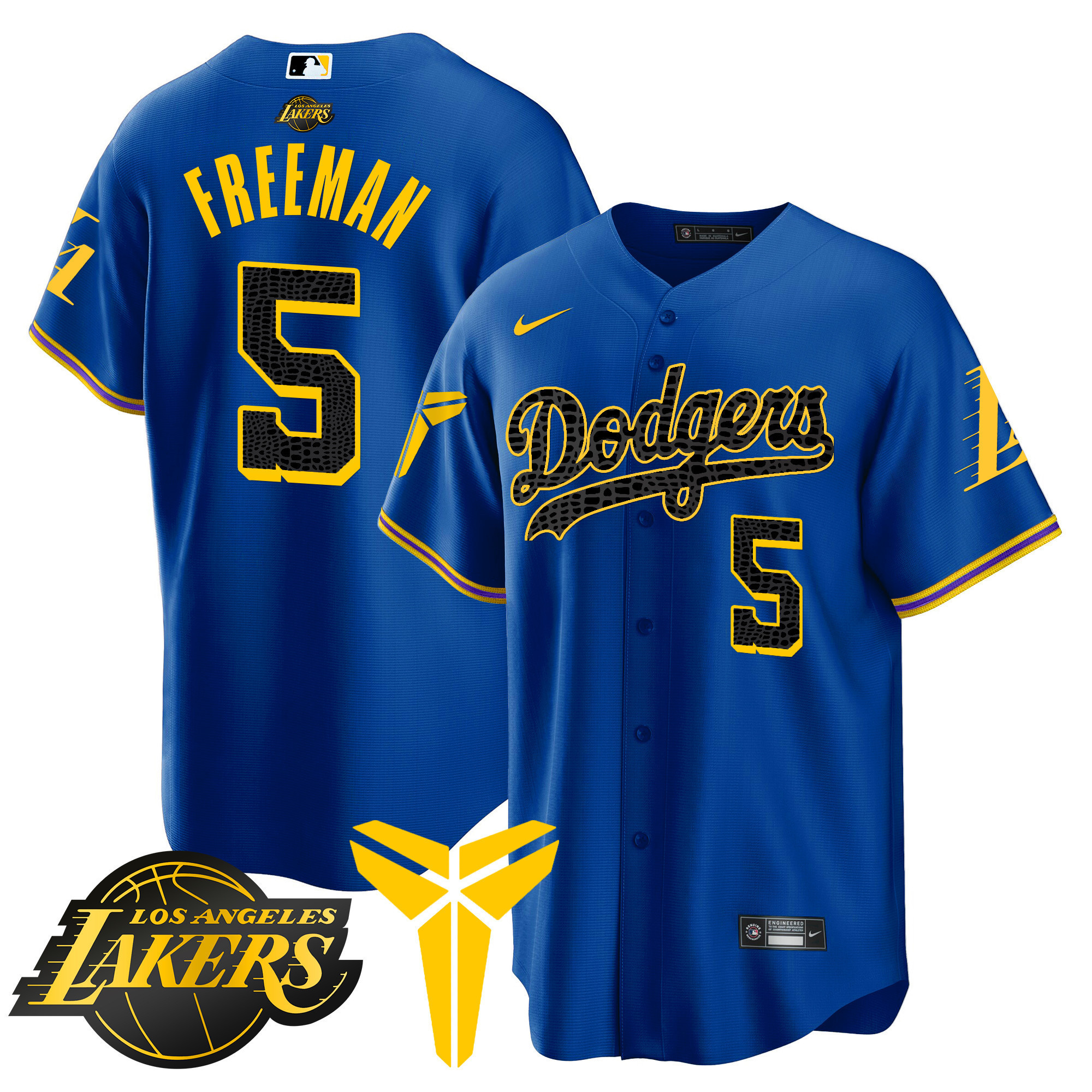 Men's Dodgers Cool Base Mamba Jersey V2 - All Stitched - Image 19