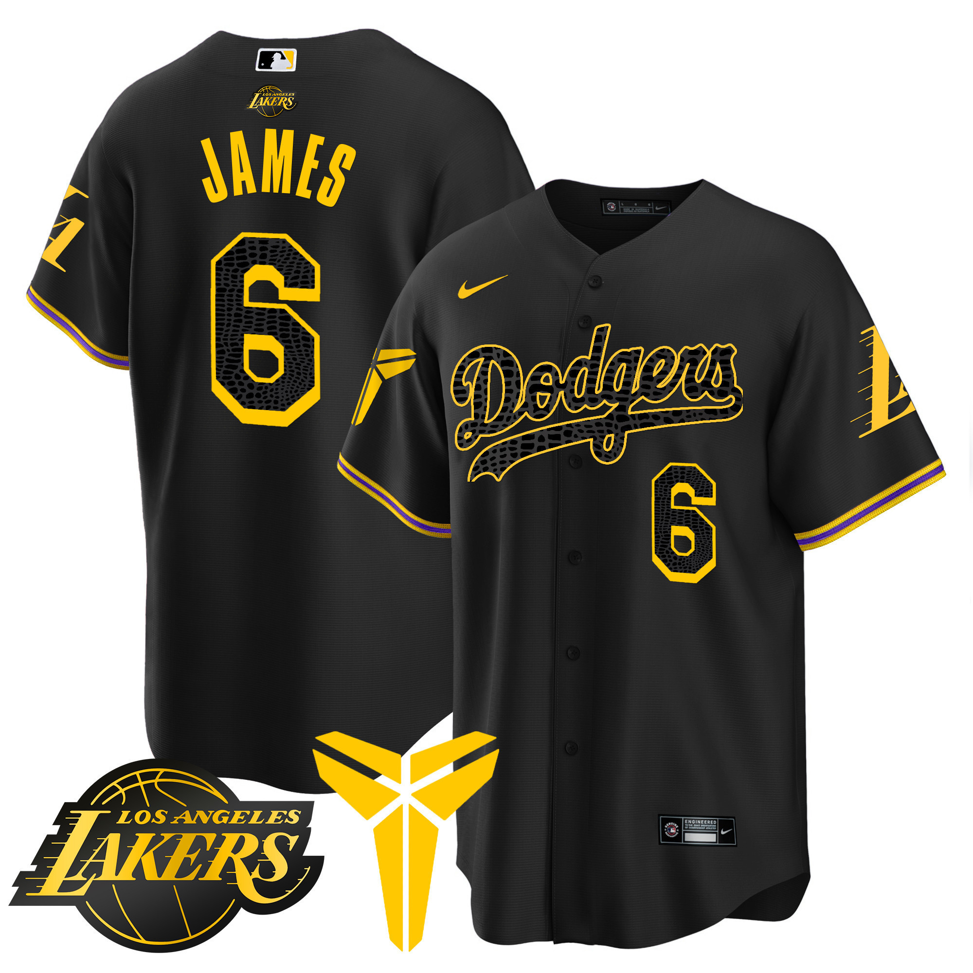 Men's Dodgers Cool Base Mamba Jersey V2 - All Stitched - Image 46