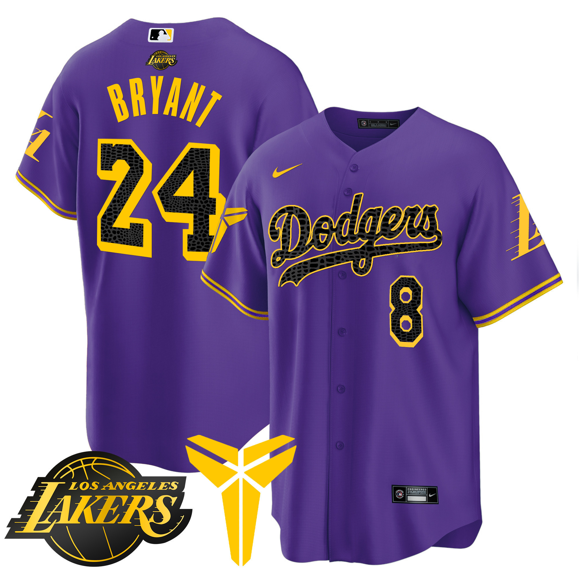 Men's Dodgers Cool Base Mamba Jersey V2 - All Stitched - Image 33