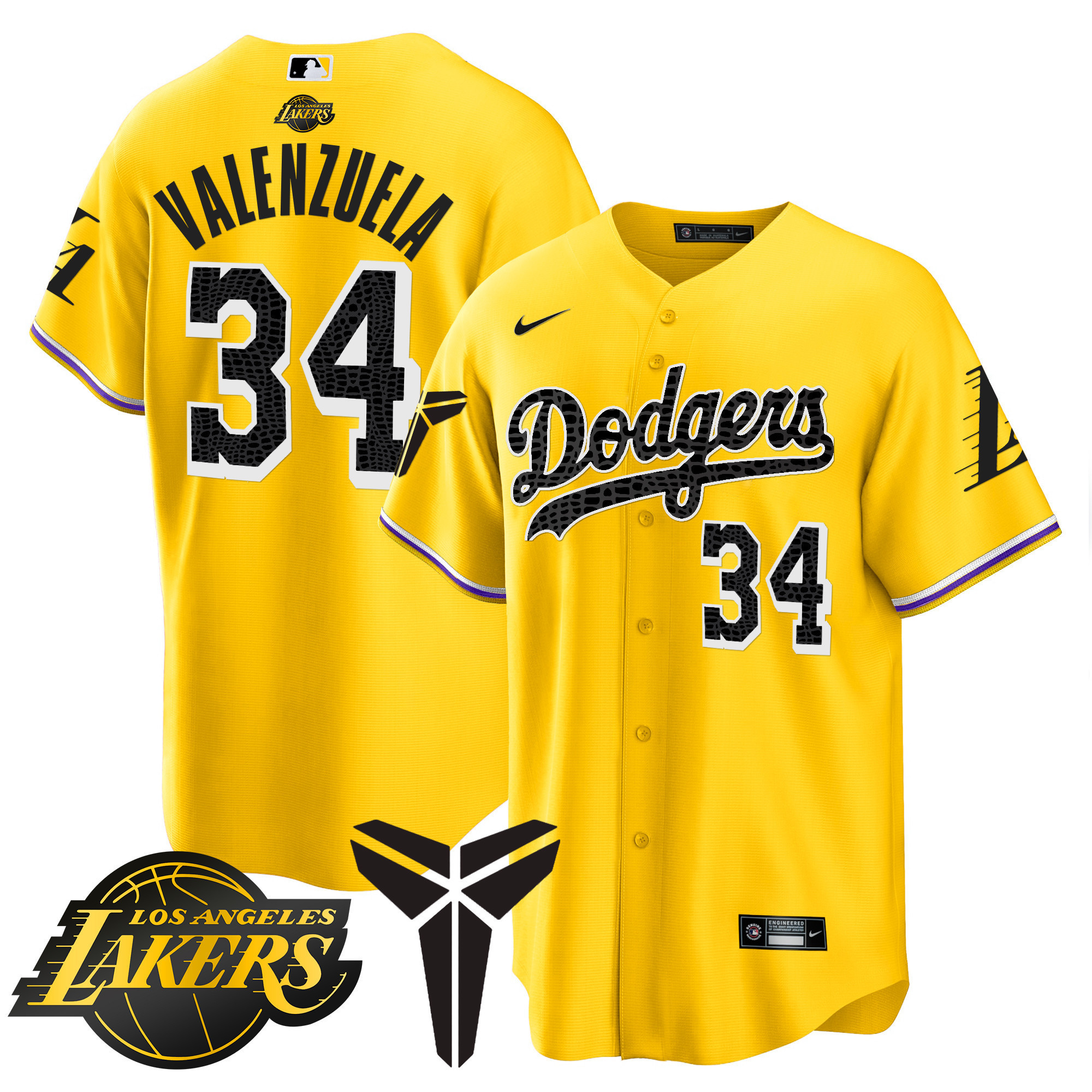 Men's Dodgers Cool Base Mamba Jersey V2 - All Stitched - Image 29