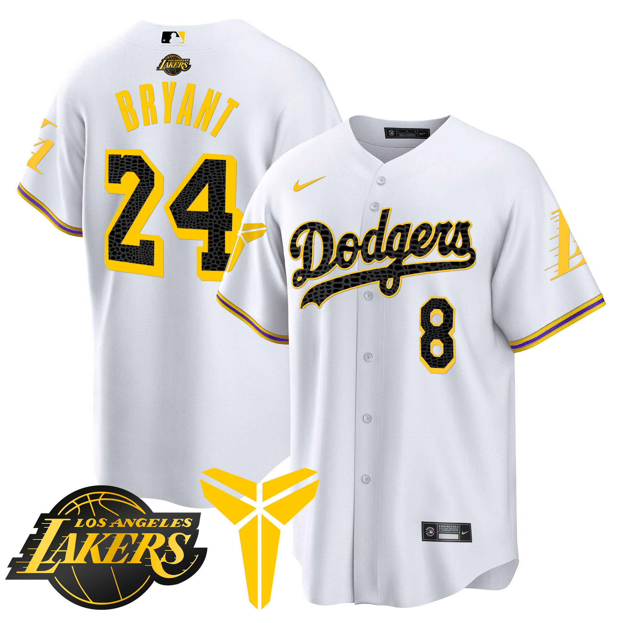 Men's Dodgers Cool Base Mamba Jersey V2 - All Stitched - Image 9