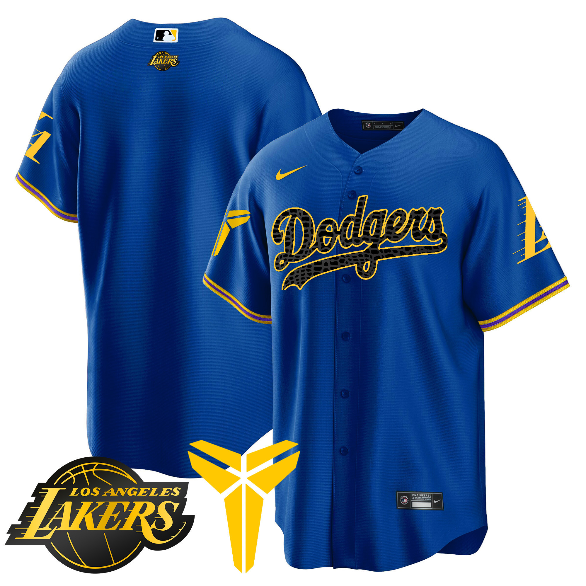 Men's Dodgers Cool Base Mamba Jersey V2 - All Stitched - Image 24