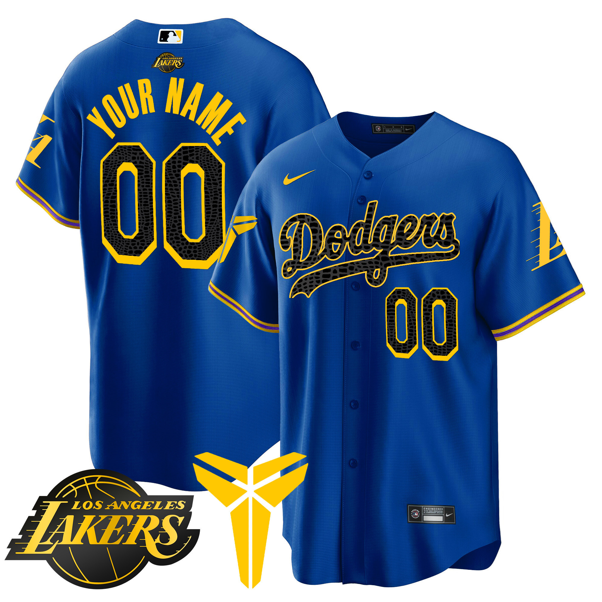 Dodgers Cool Base Mamba Custom Jersey V2 - All Stitched - Image 3