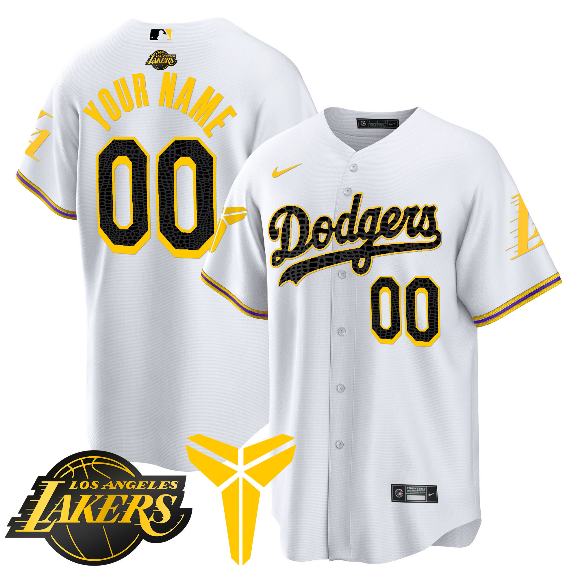 Dodgers Cool Base Mamba Custom Jersey V2 - All Stitched - Image 2