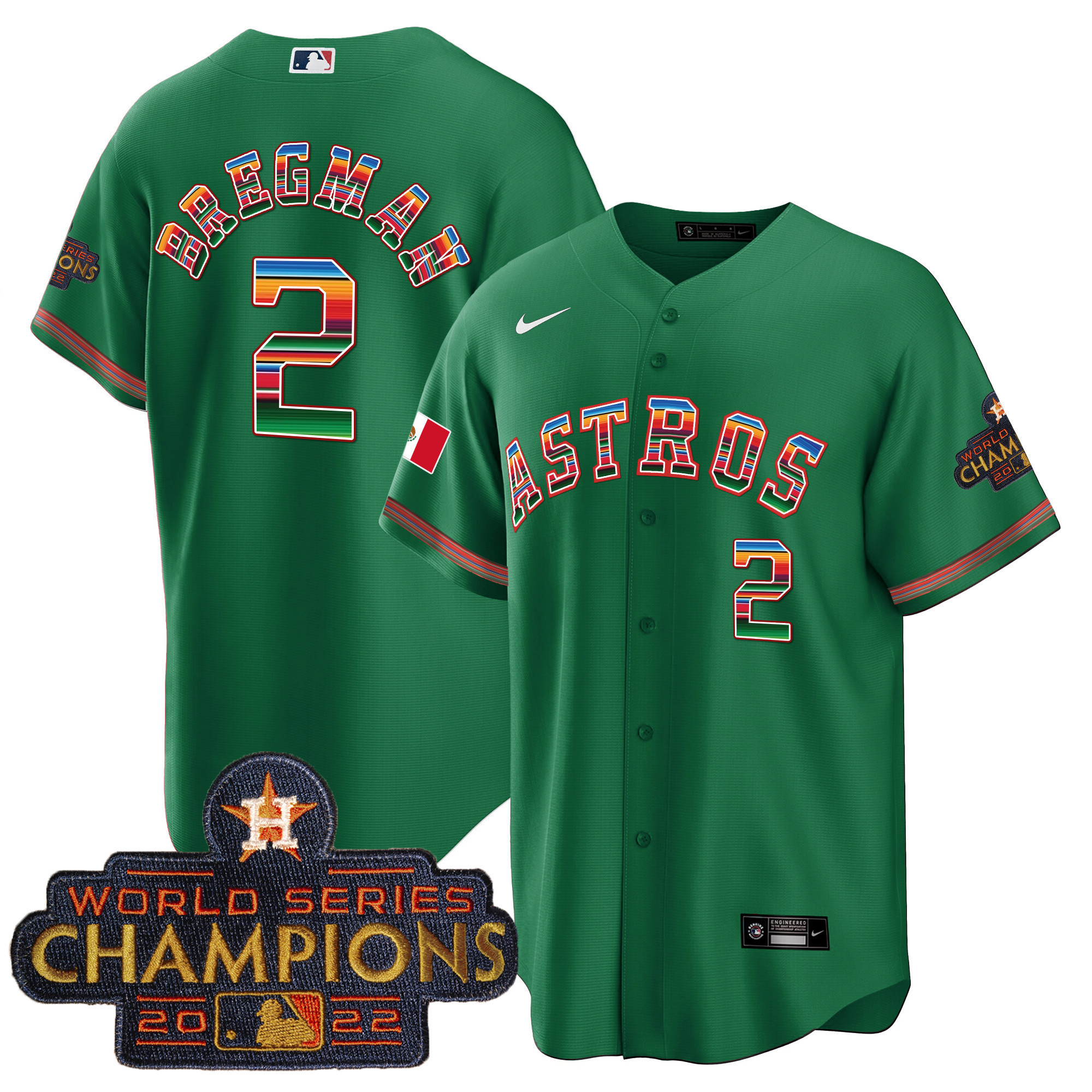 Youth's Astros Mexico Cool Base Limited Jersey - All Stitched - Image 26
