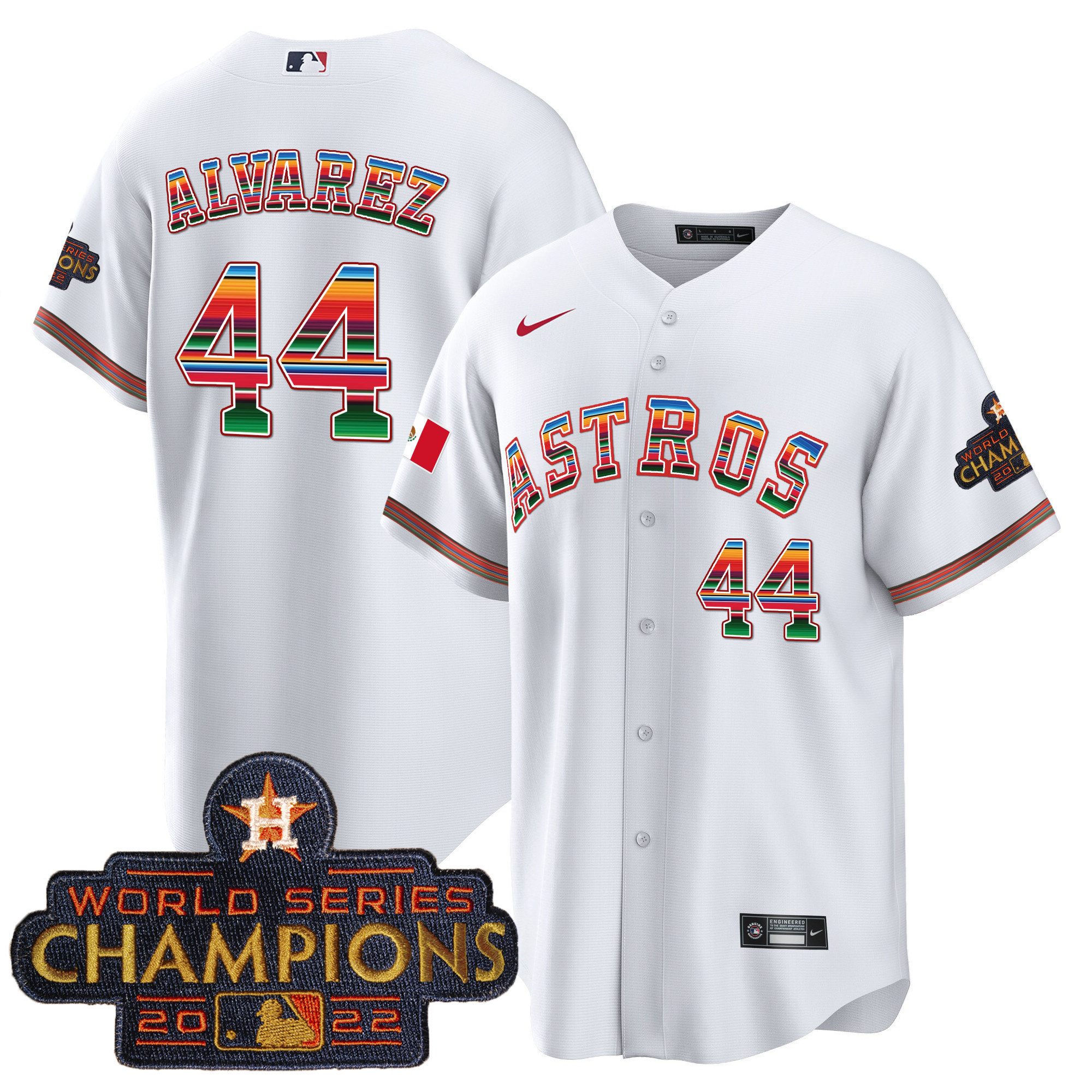 Youth's Astros Mexico Cool Base Limited Jersey - All Stitched - Image 12