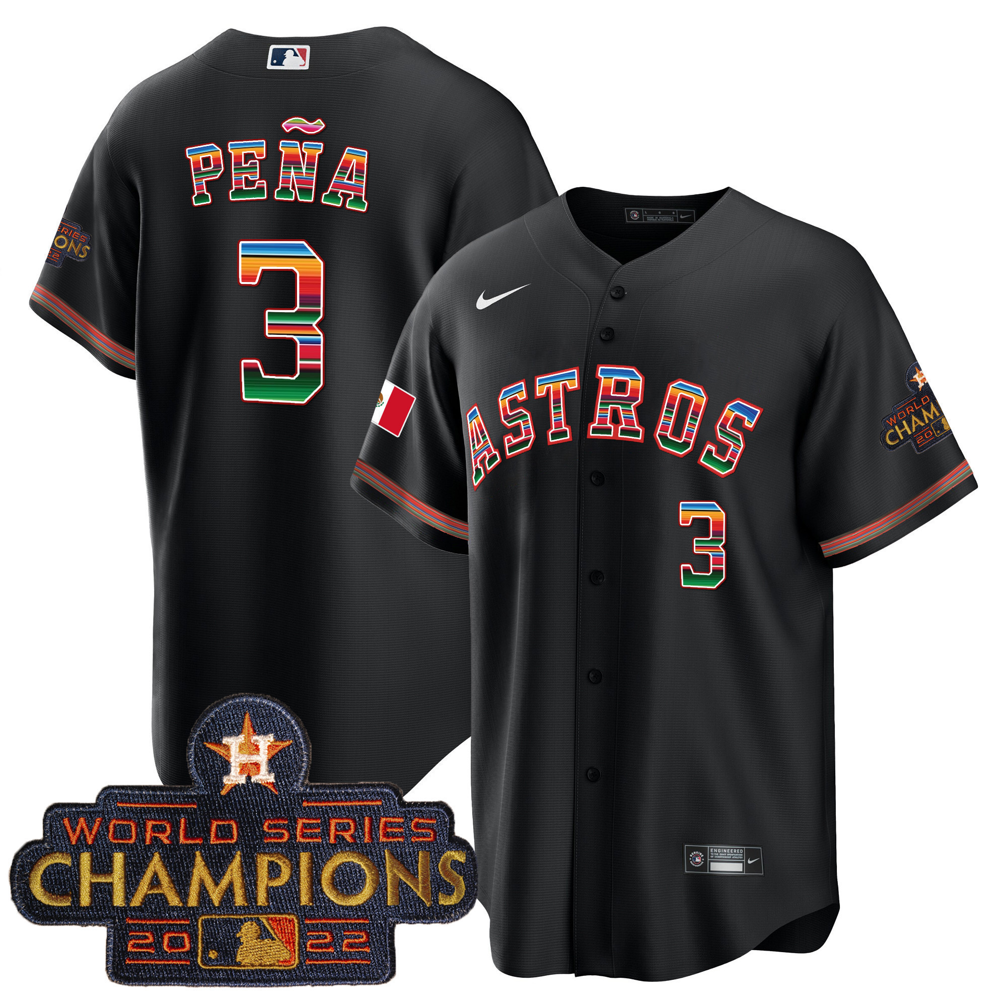 Youth's Astros Mexico Cool Base Limited Jersey - All Stitched