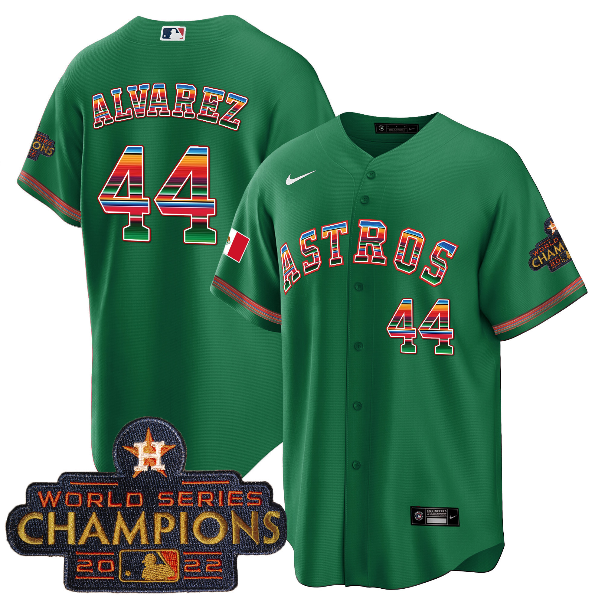 Youth's Astros Mexico Cool Base Limited Jersey - All Stitched - Image 28