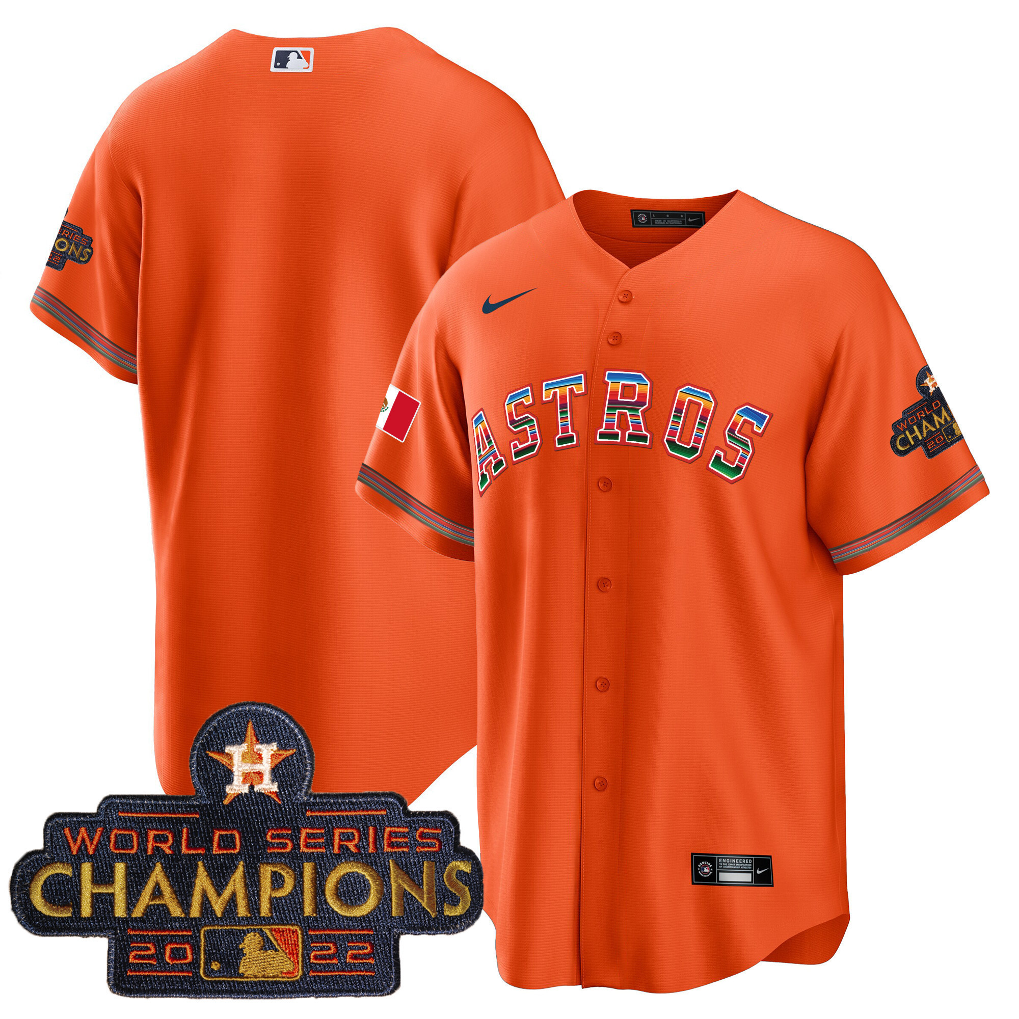 Youth's Astros Mexico Cool Base Limited Jersey - All Stitched - Image 24