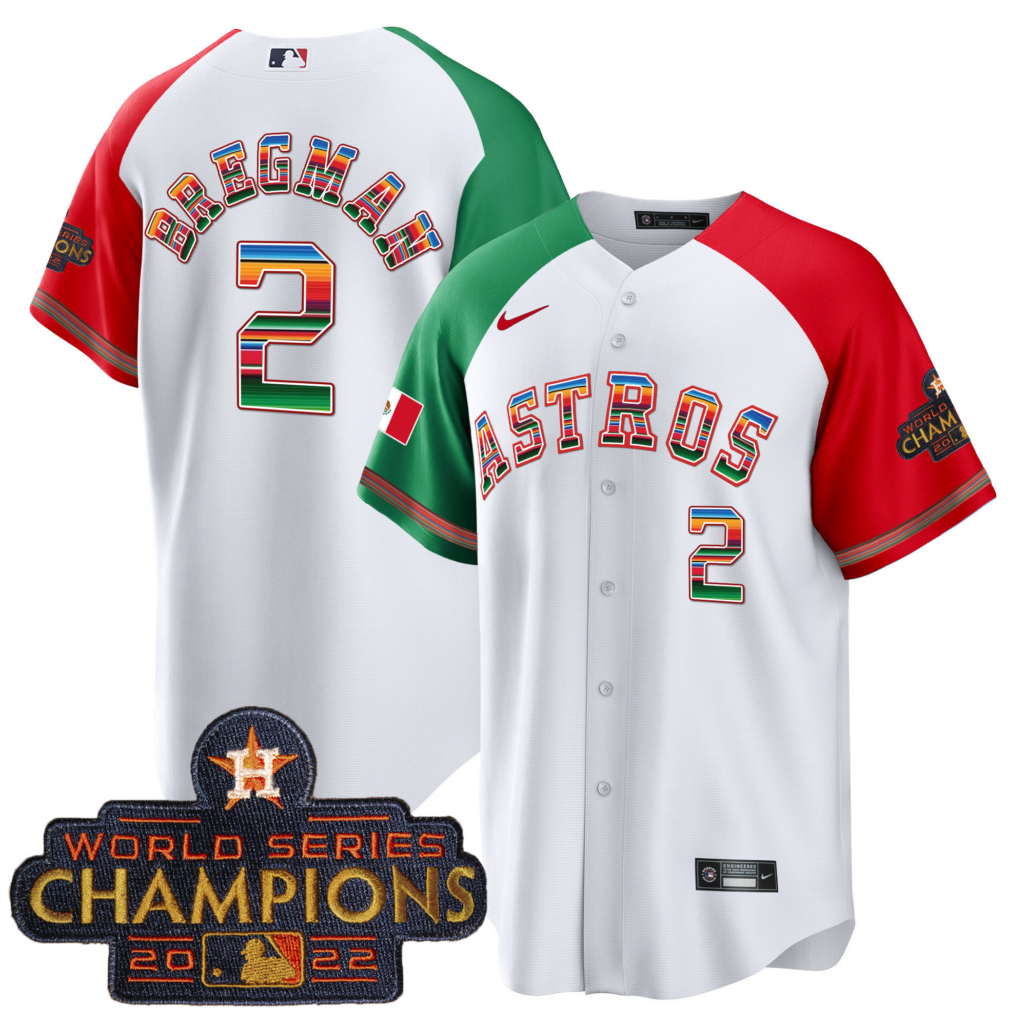 Youth's Astros Mexico Cool Base Limited Jersey - All Stitched - Image 42