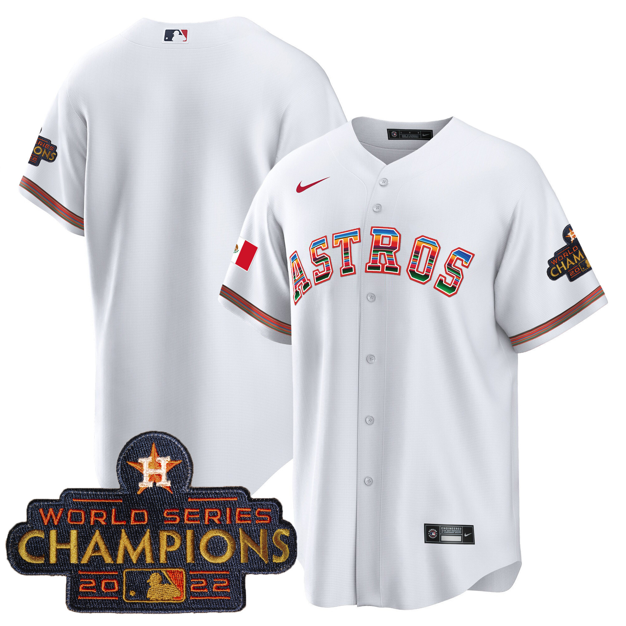 Youth's Astros Mexico Cool Base Limited Jersey - All Stitched - Image 16