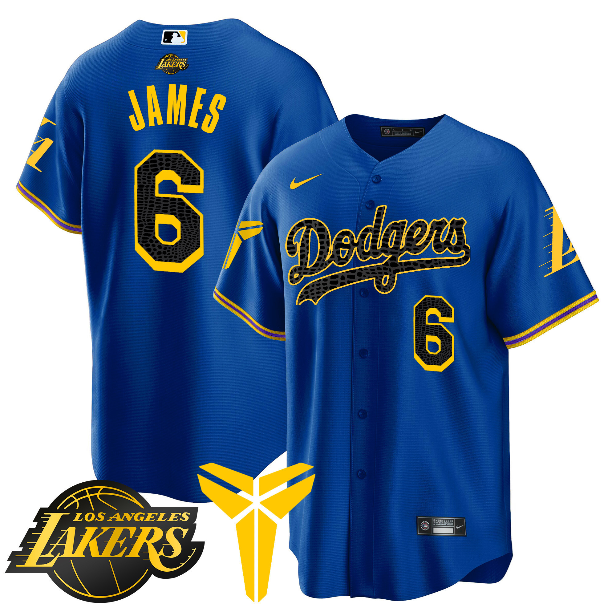 Youth's Dodgers Cool Base Mamba Jersey V2 - All Stitched - Image 22