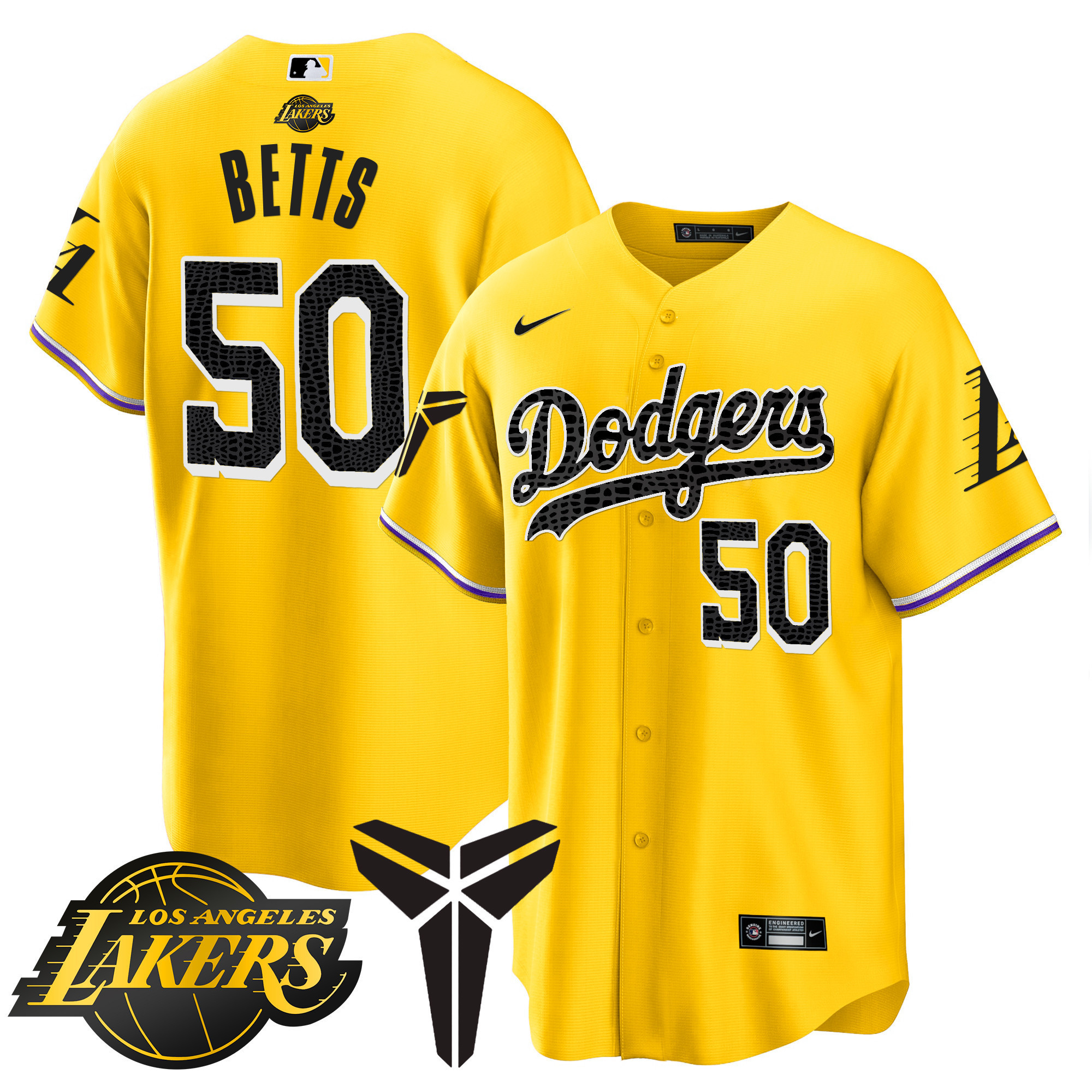 Youth's Dodgers Cool Base Mamba Jersey V2 - All Stitched - Image 26