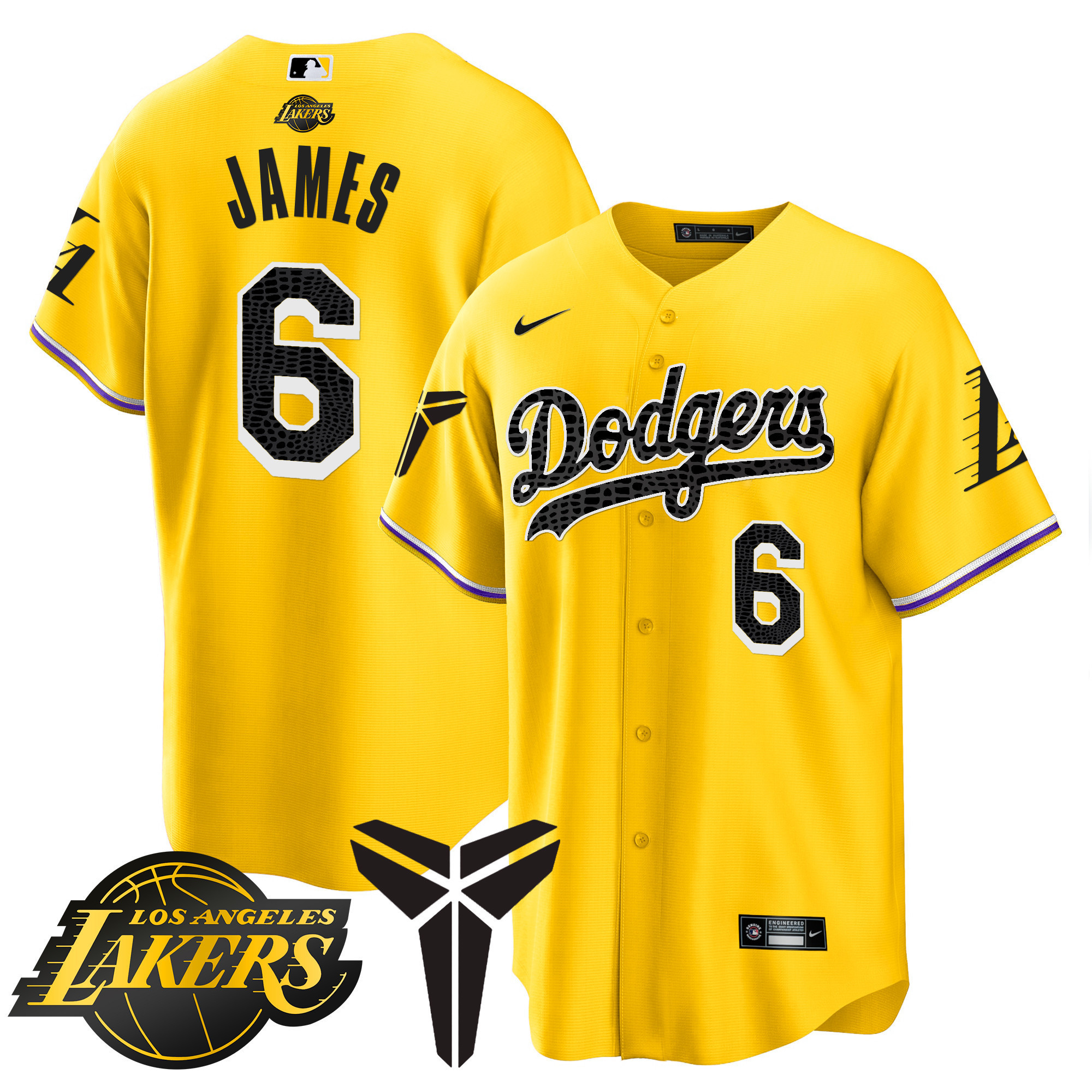 Youth's Dodgers Cool Base Mamba Jersey V2 - All Stitched - Image 30