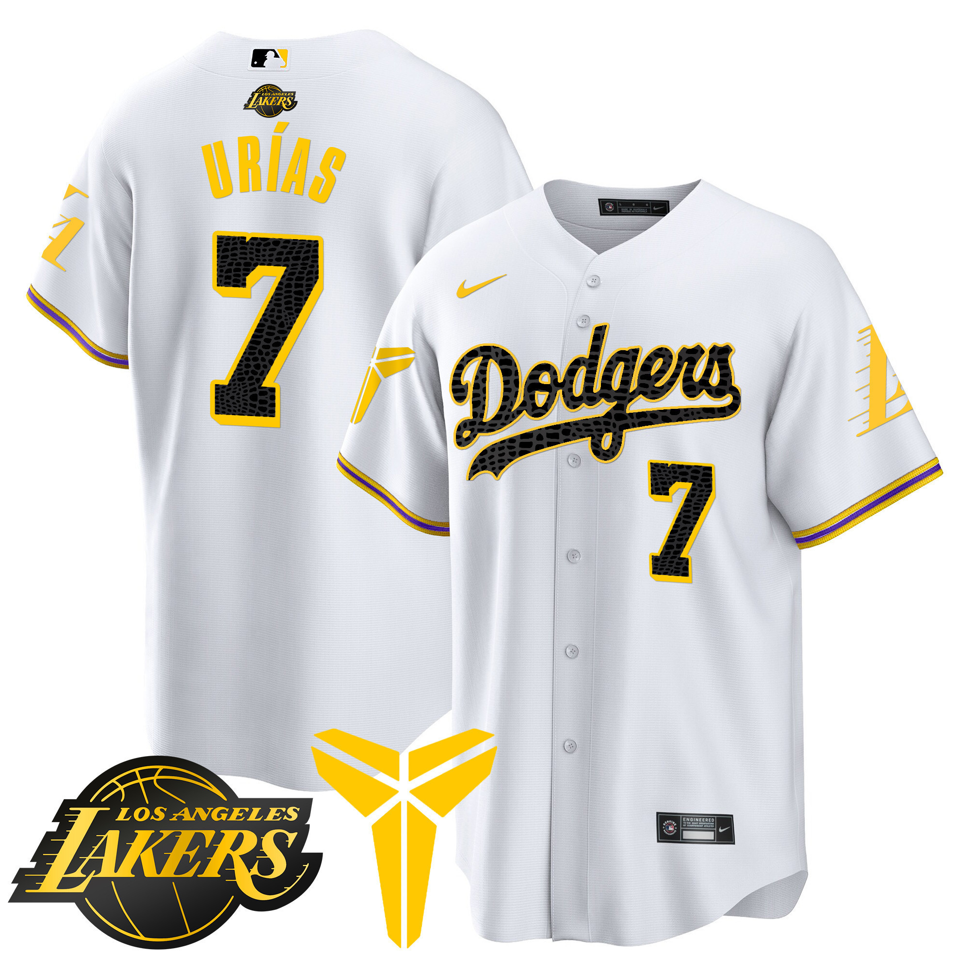 Youth's Dodgers Cool Base Mamba Jersey V2 - All Stitched - Image 12
