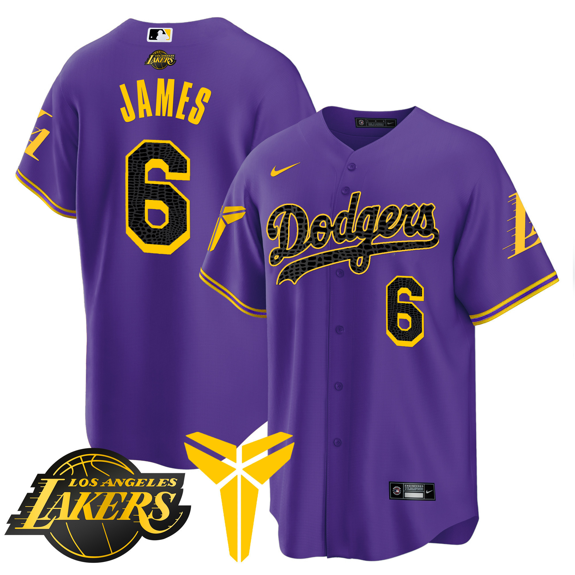 Youth's Dodgers Cool Base Mamba Jersey V2 - All Stitched - Image 38