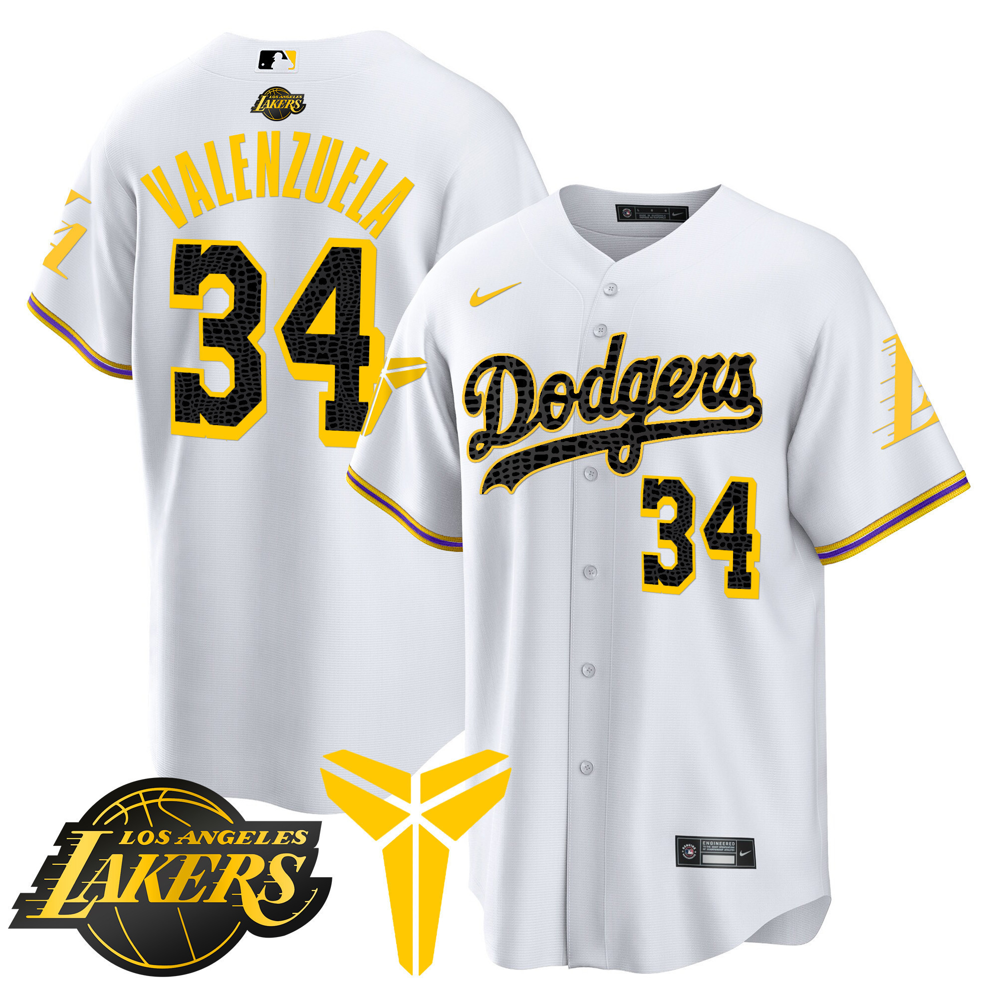 Youth's Dodgers Cool Base Mamba Jersey V2 - All Stitched - Image 13
