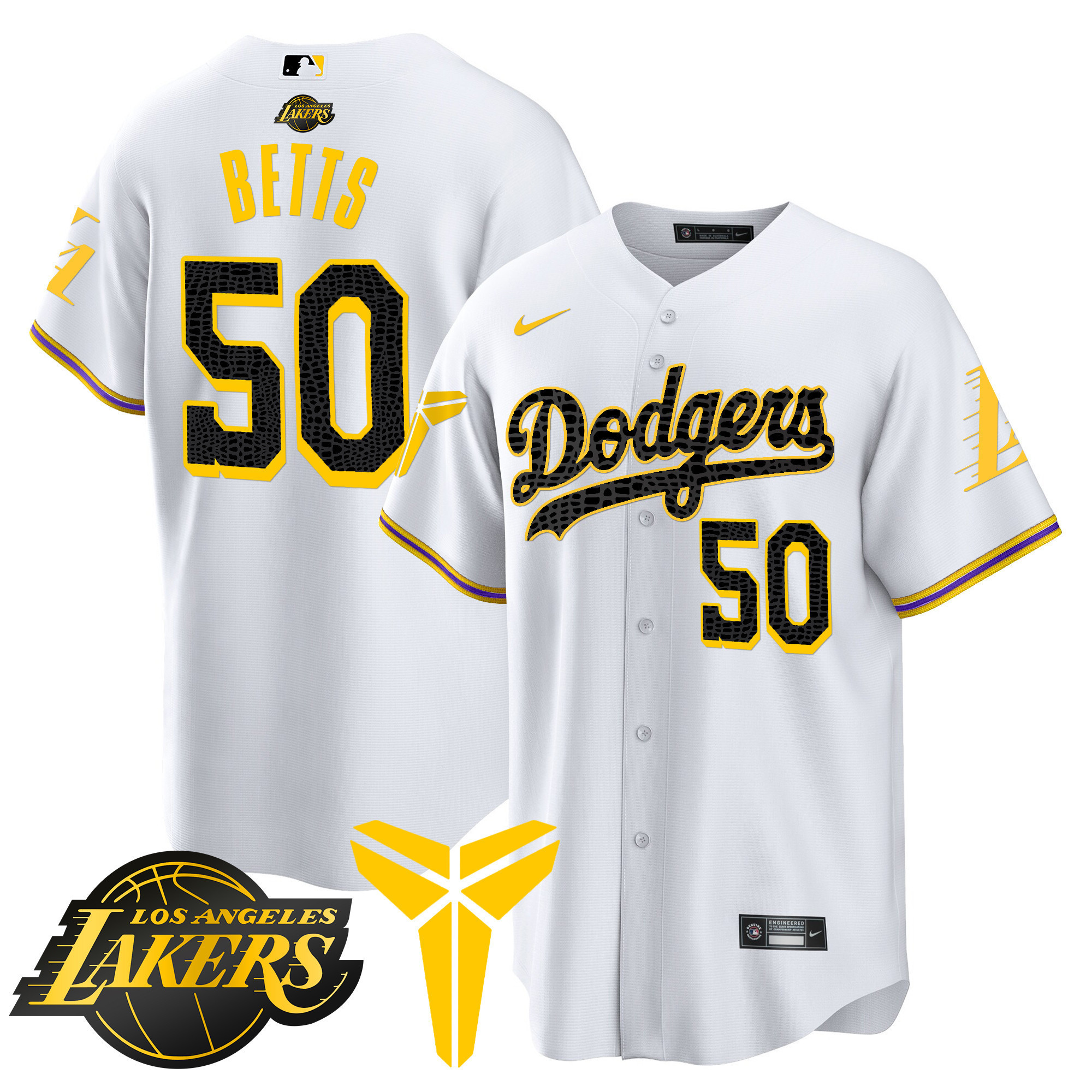 Youth's Dodgers Cool Base Mamba Jersey V2 - All Stitched - Image 10