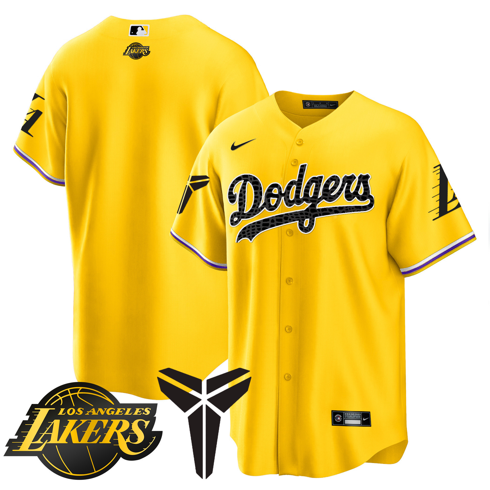 Youth's Dodgers Cool Base Mamba Jersey V2 - All Stitched - Image 32