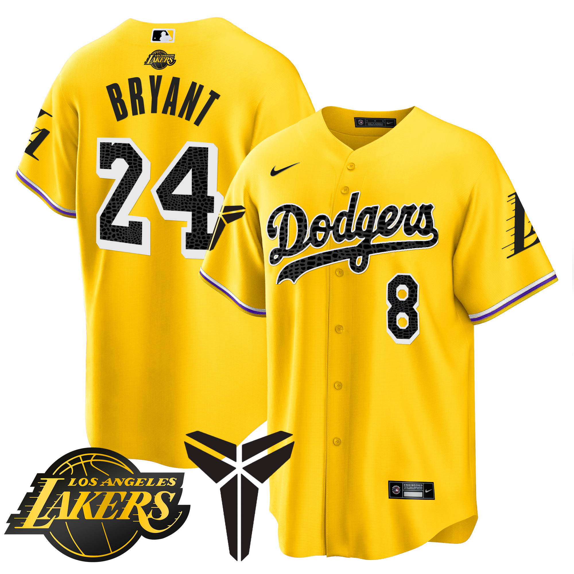 Youth's Dodgers Cool Base Mamba Jersey V2 - All Stitched - Image 25