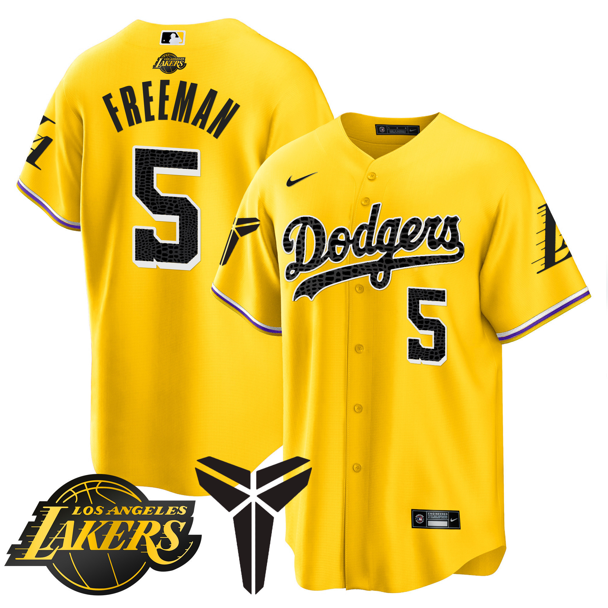 Youth's Dodgers Cool Base Mamba Jersey V2 - All Stitched - Image 27